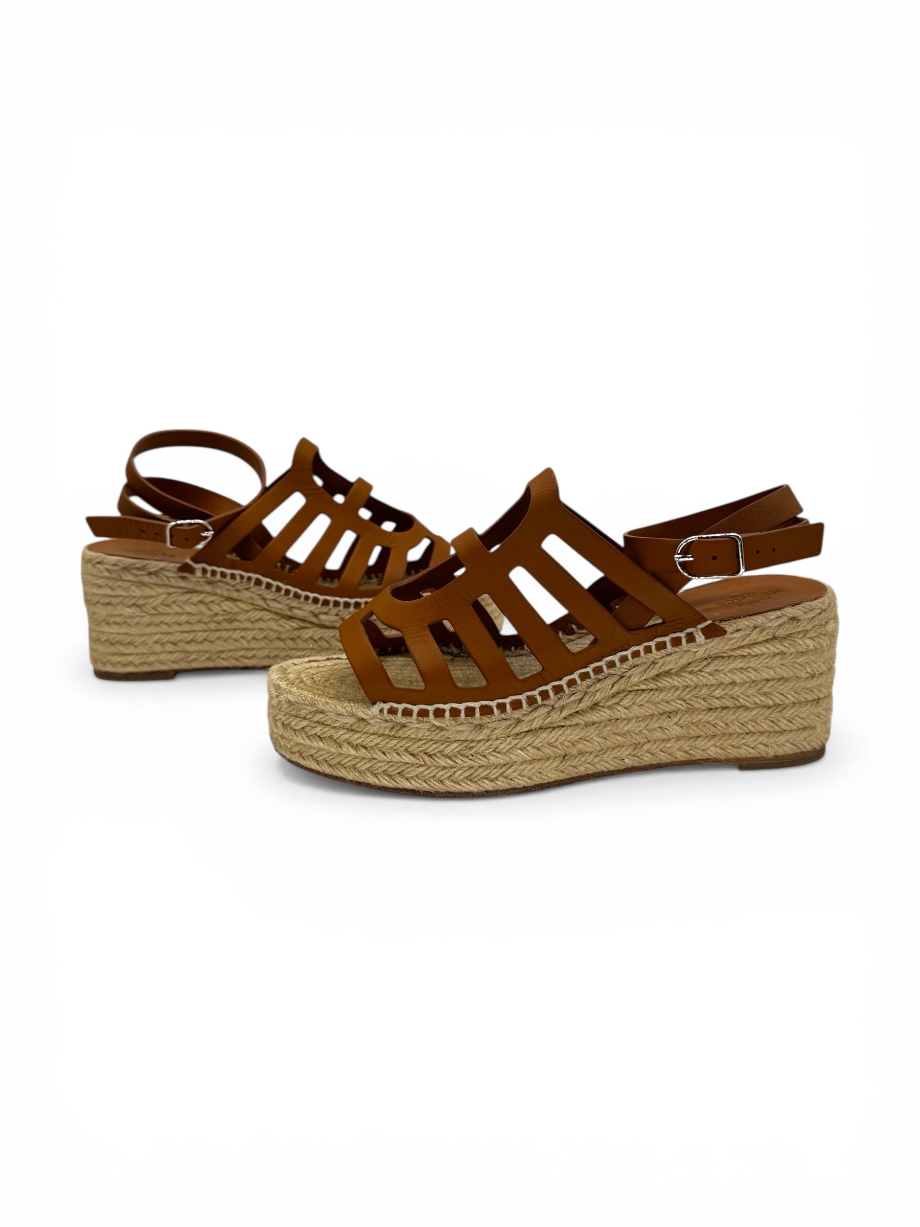 Hermès Sandales Compensées en Cuir T37 | Les Folies d’Eugénie