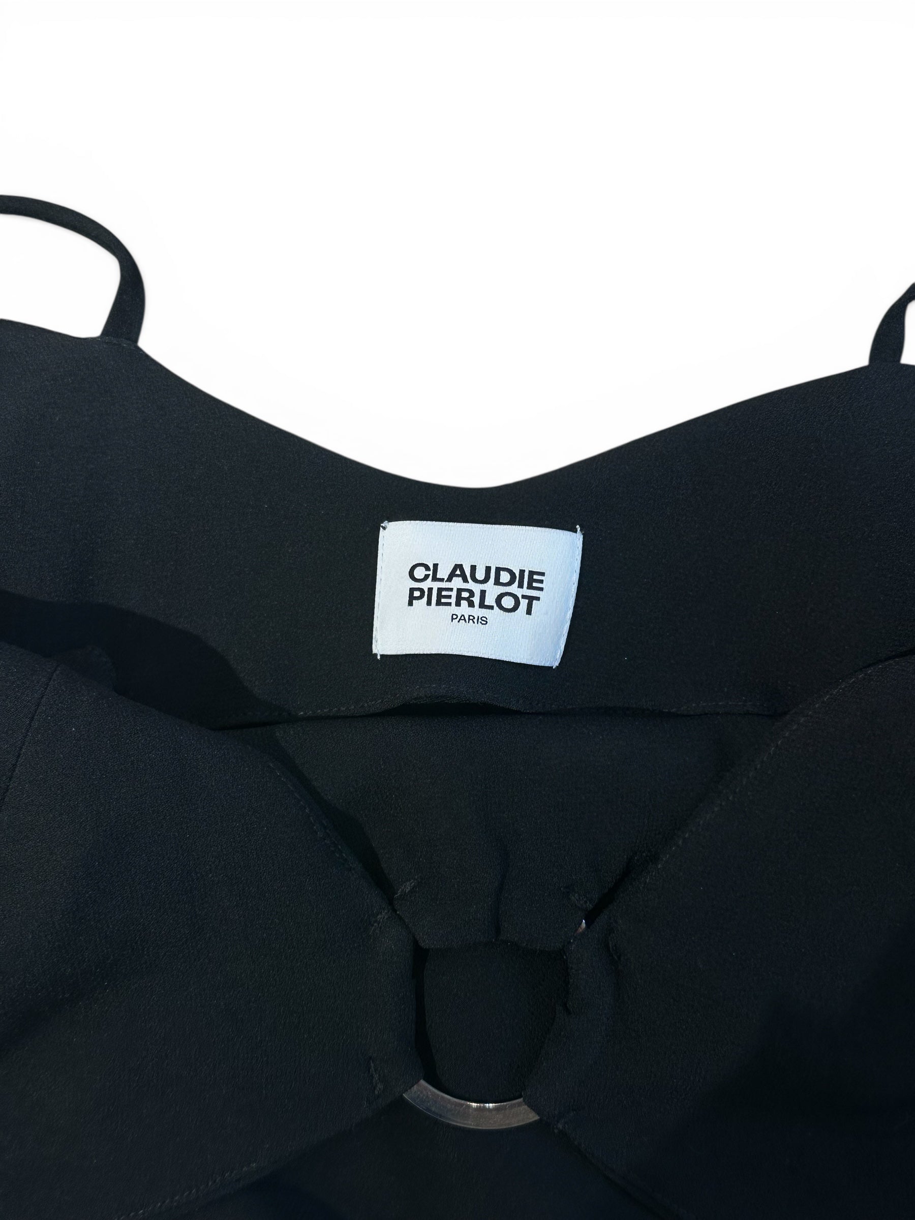 Claudie Pierlot Robe Noir Longue T38 | Les Folies d’Eugénie
