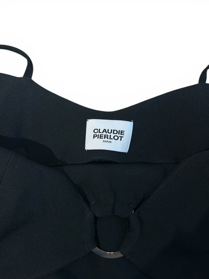 Claudie Pierlot Robe Noir Longue T38 | Les Folies d’Eugénie