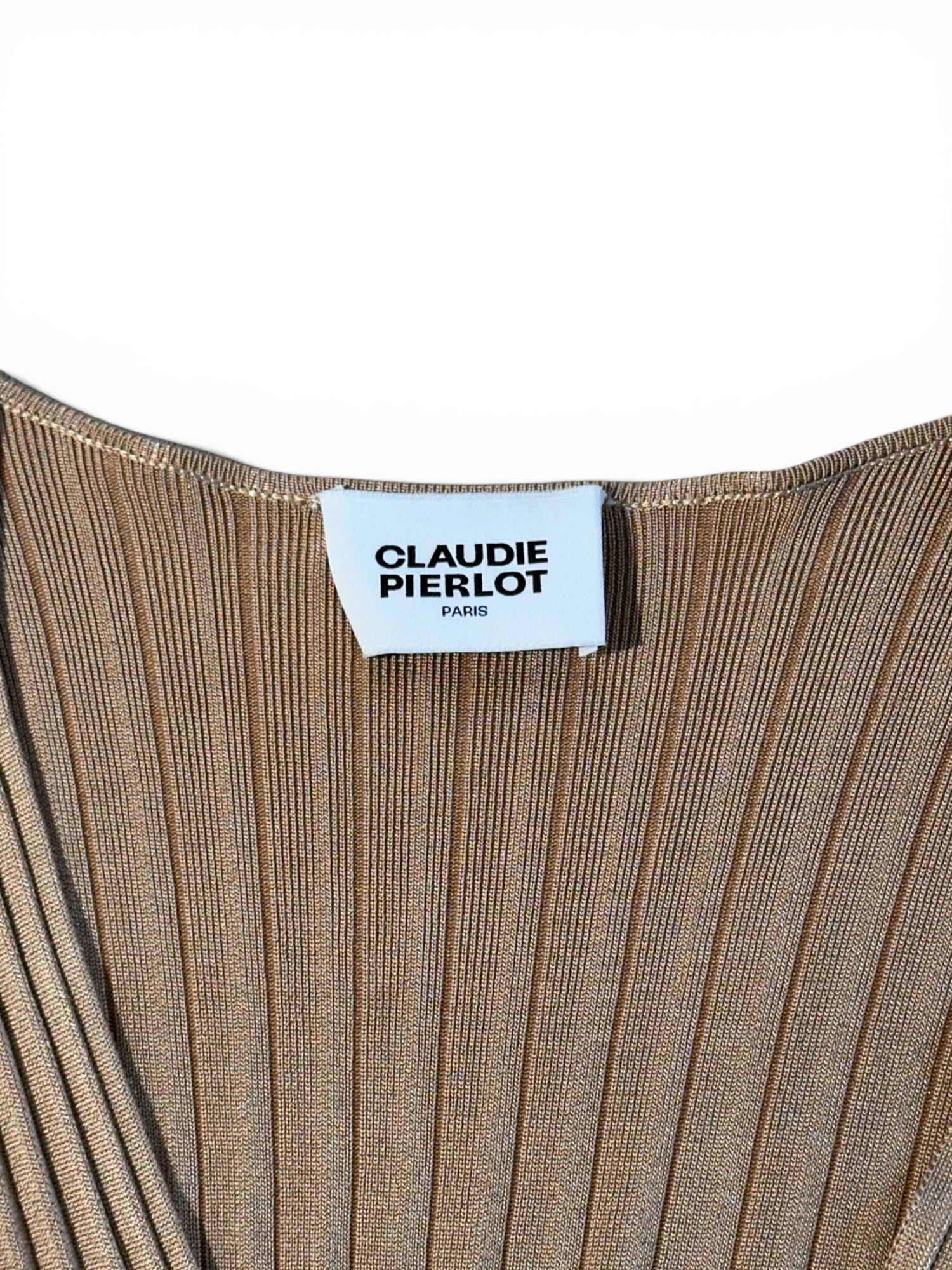 Claudie Pierlot Robe Longue Doré T36 | Les Folies d’Eugénie
