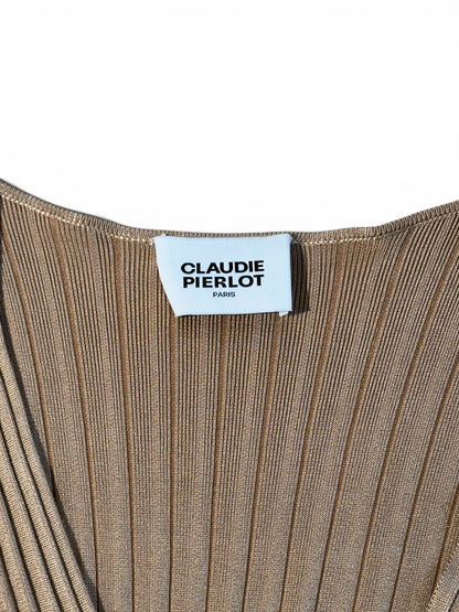 Claudie Pierlot Robe Longue Doré T36 | Les Folies d’Eugénie