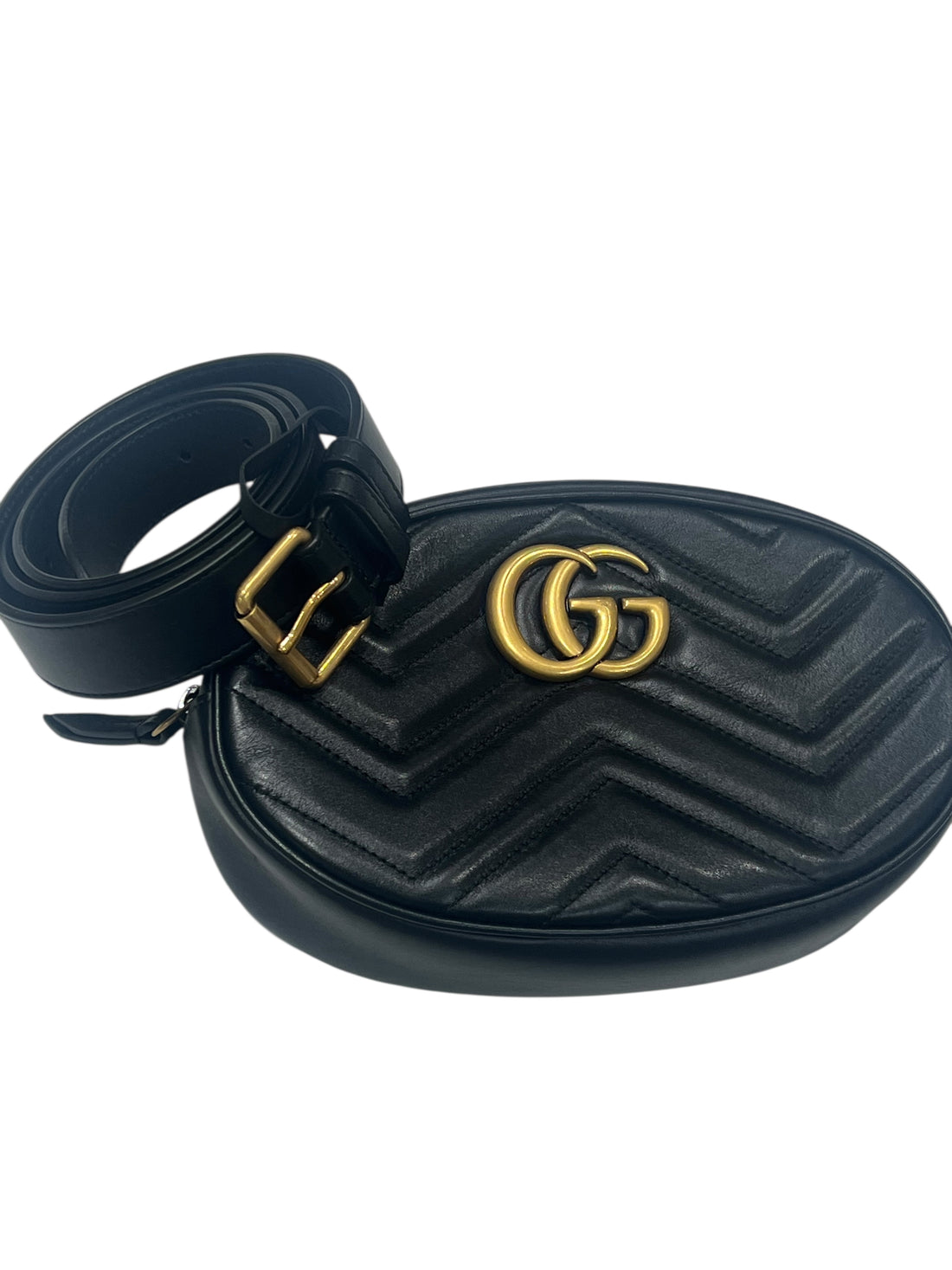 Gucci - pochette ceinture marmont cuir noir T85