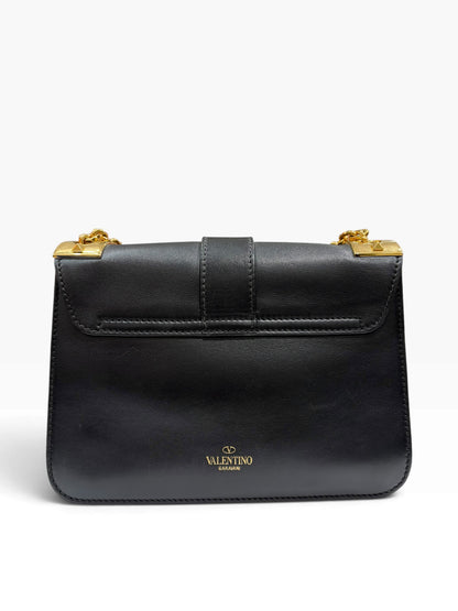 Valentino - Sac B-Rockstud Flap en cuir de veau noir