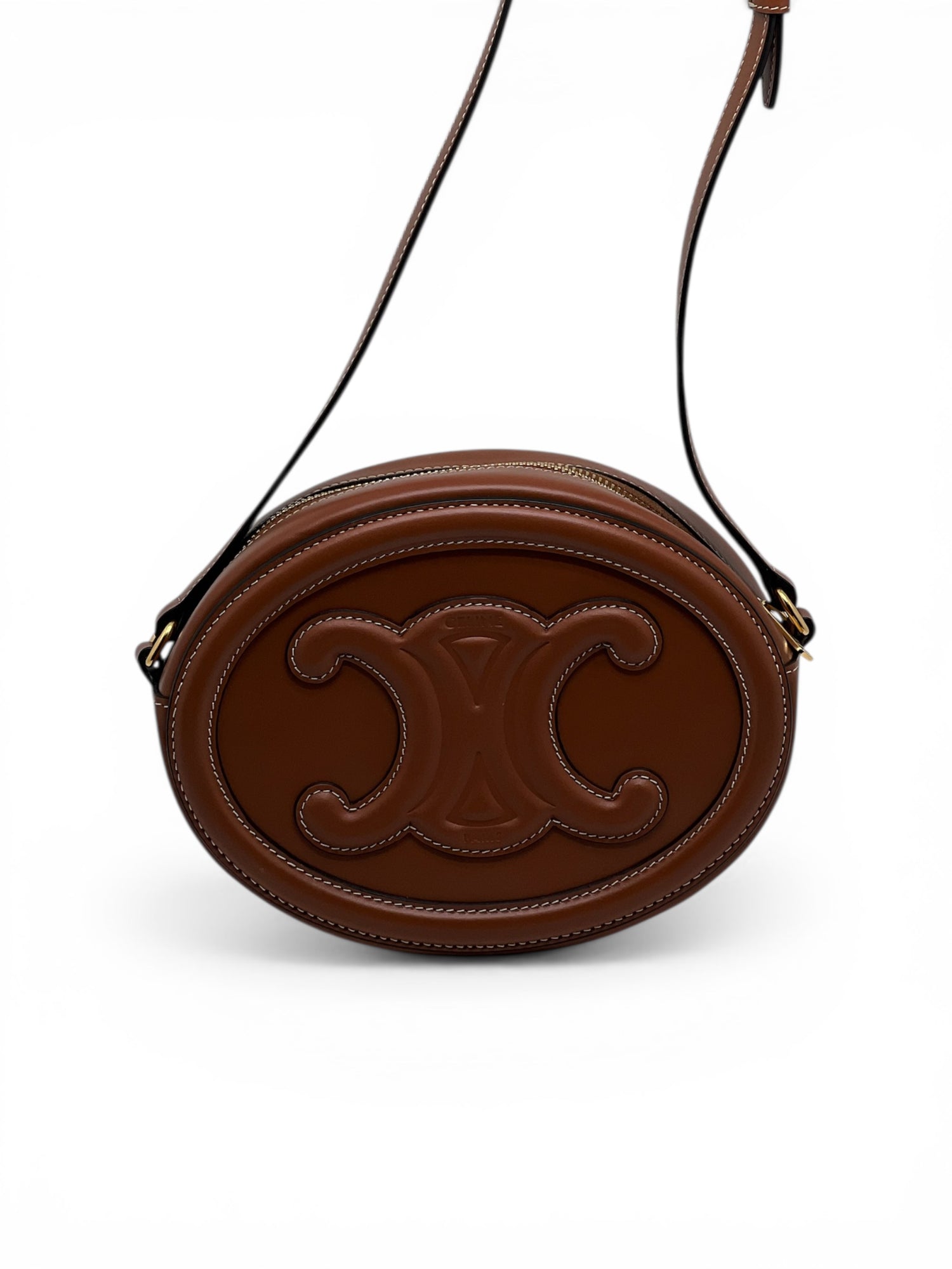 Sac Céline Triomphe en Cuir Marron à Bandouliere | Les Folies d’Eugénie