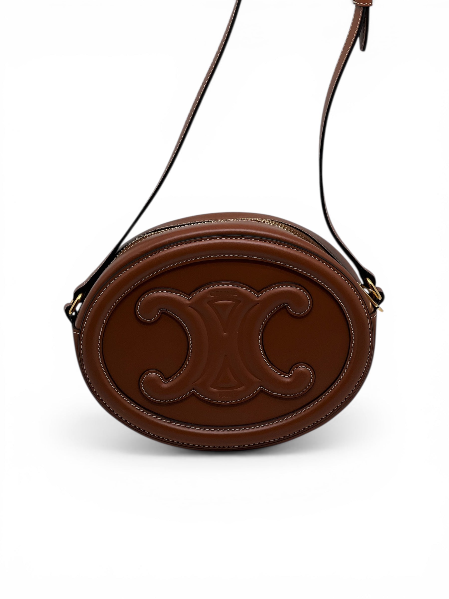 Sac Céline Triomphe en Cuir Marron à Bandouliere | Les Folies d’Eugénie