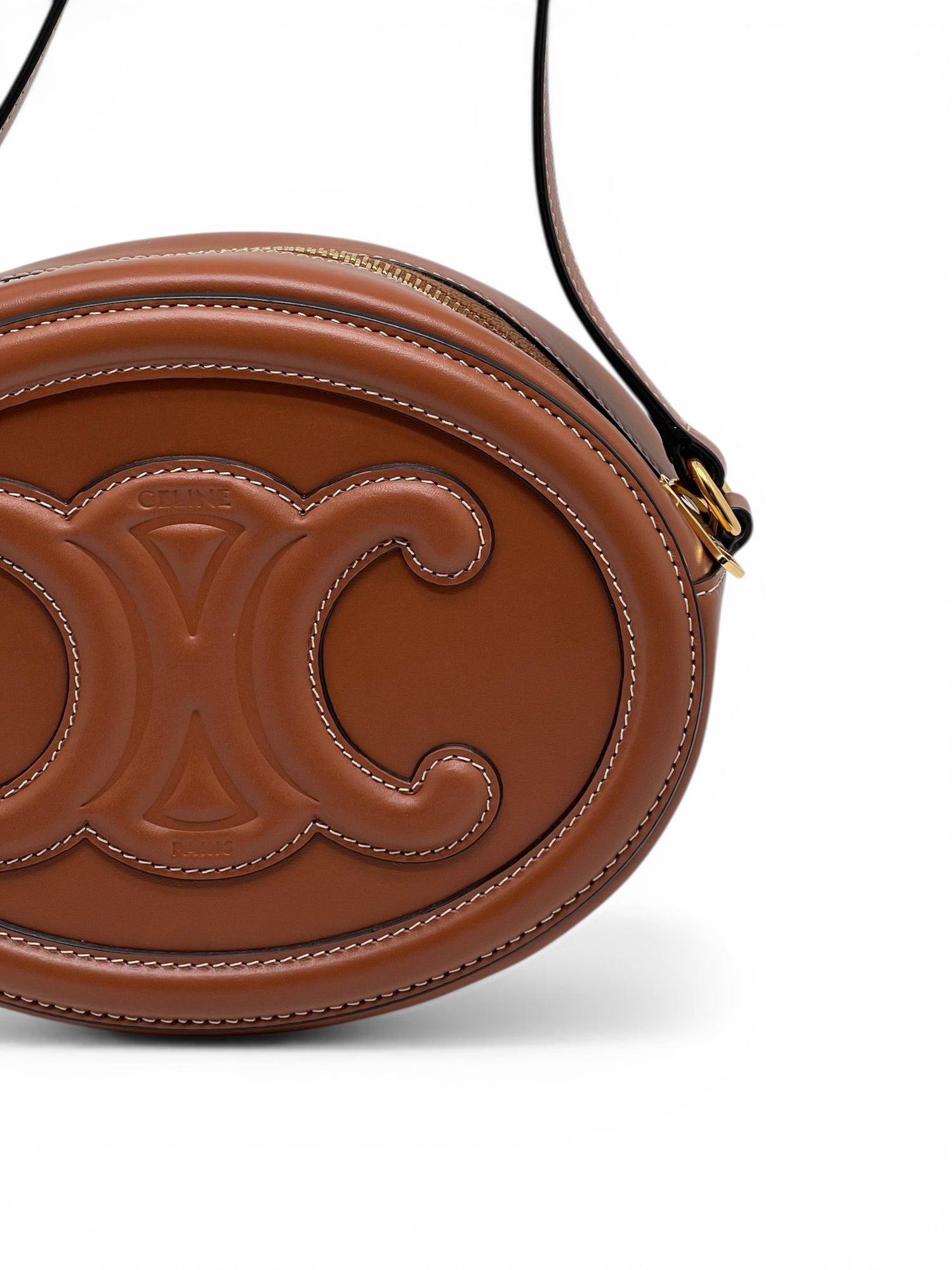 Sac Céline Triomphe en Cuir Marron à Bandouliere | Les Folies d’Eugénie