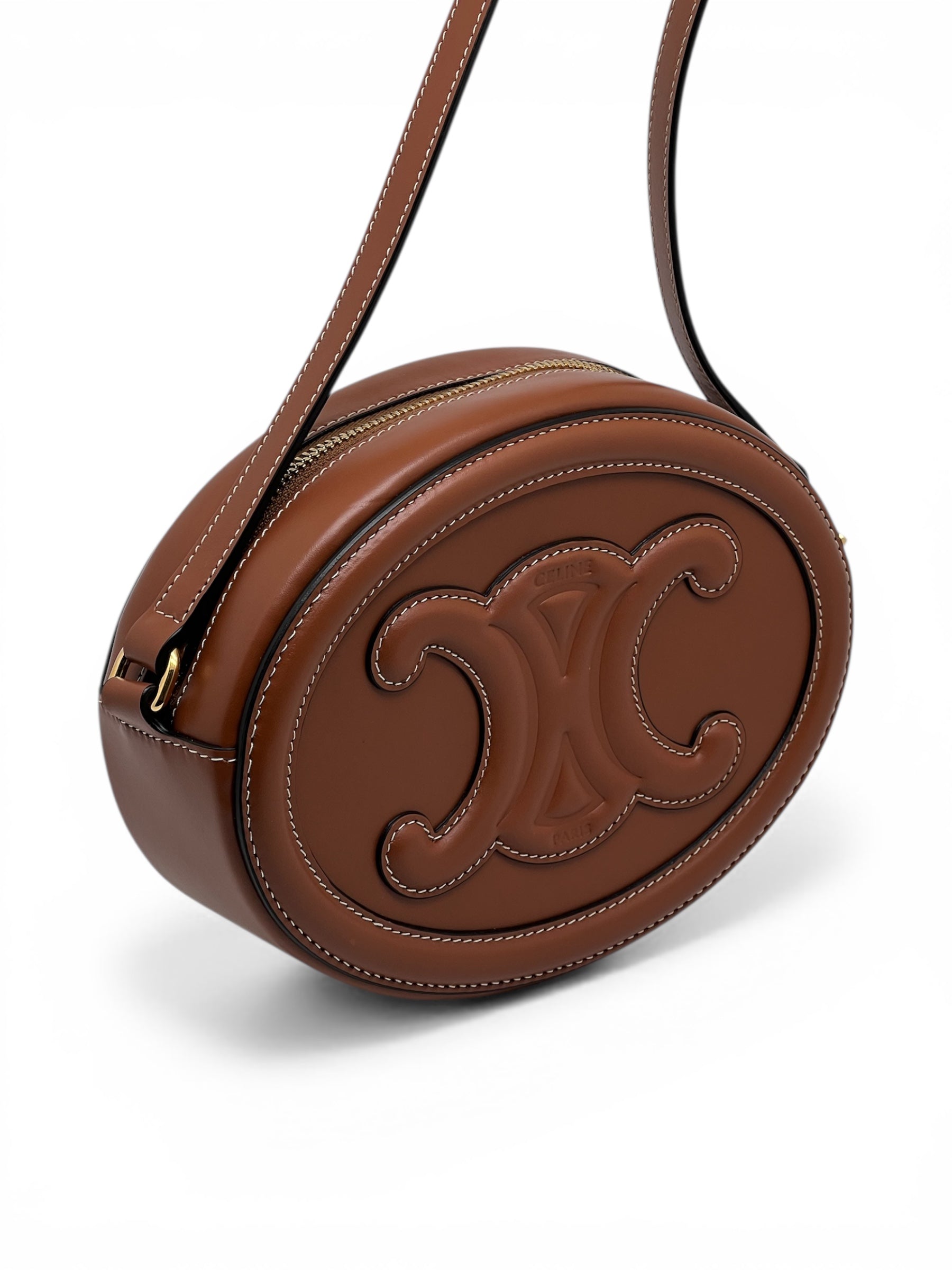 Sac Céline Triomphe en Cuir Marron à Bandouliere | Les Folies d’Eugénie
