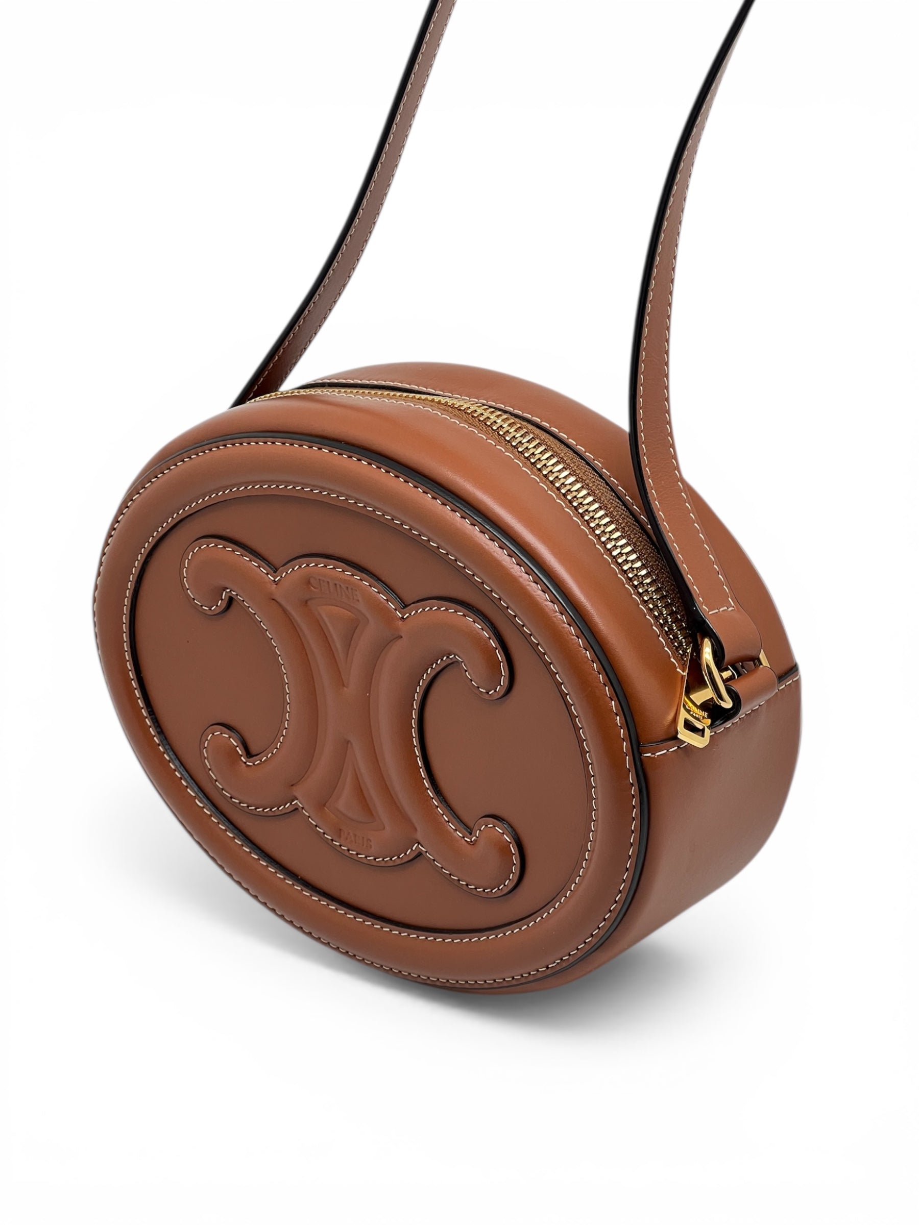 Sac Céline Triomphe en Cuir Marron à Bandouliere | Les Folies d’Eugénie