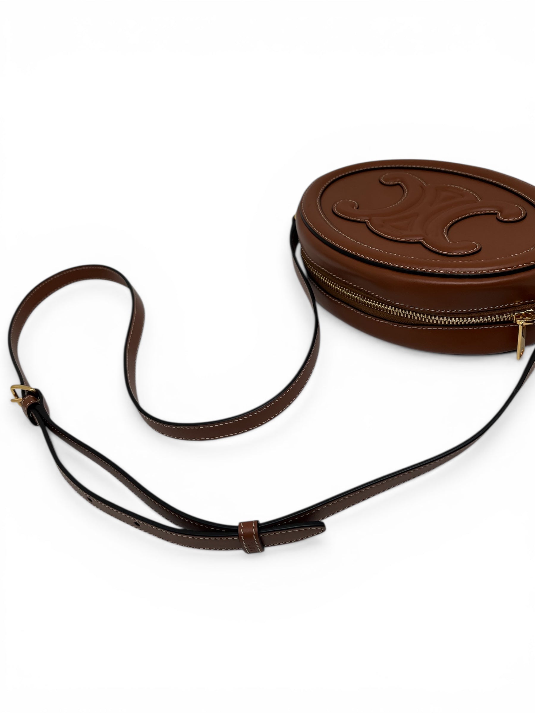 Sac Céline Triomphe en Cuir Marron à Bandouliere | Les Folies d’Eugénie