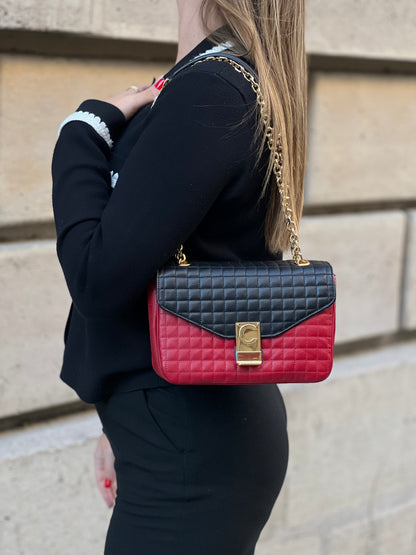 Céline - Sac C bicolore rouge et noir