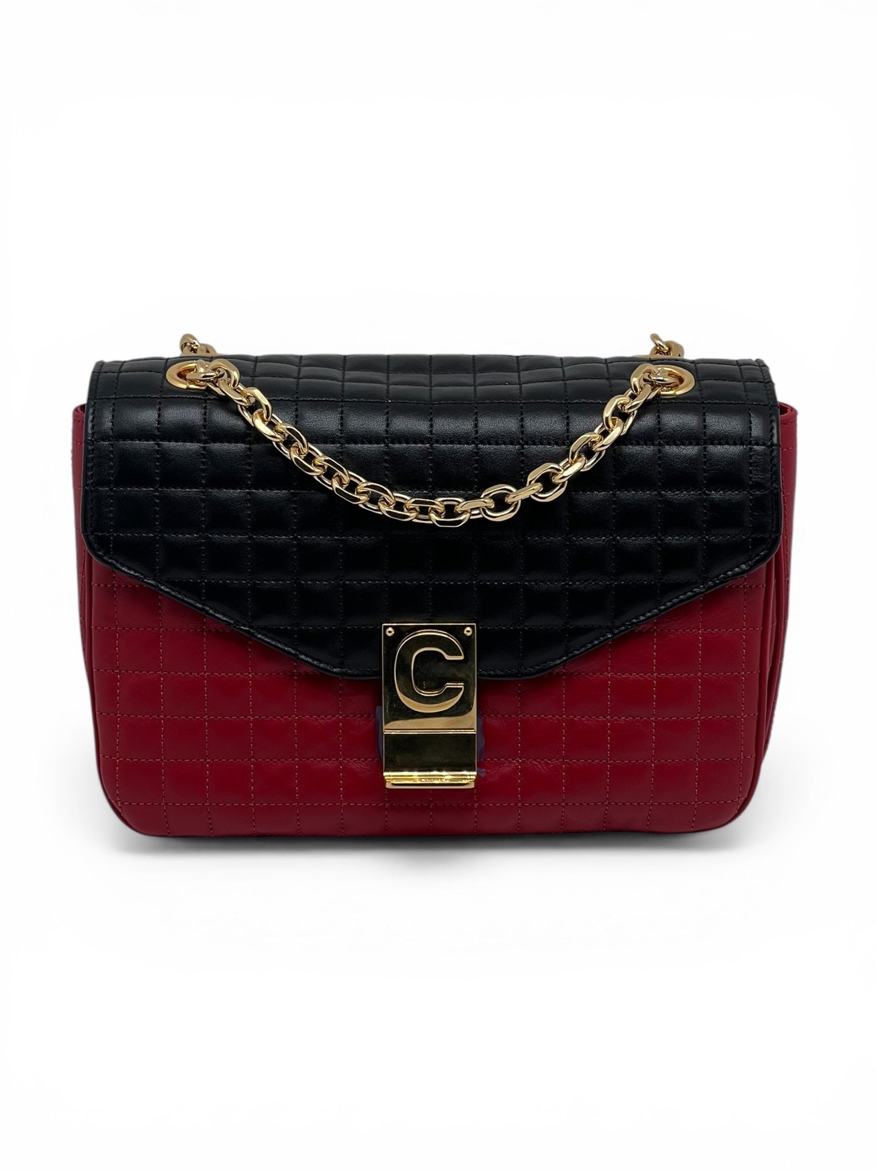 Céline - Two-tone red and black C bag