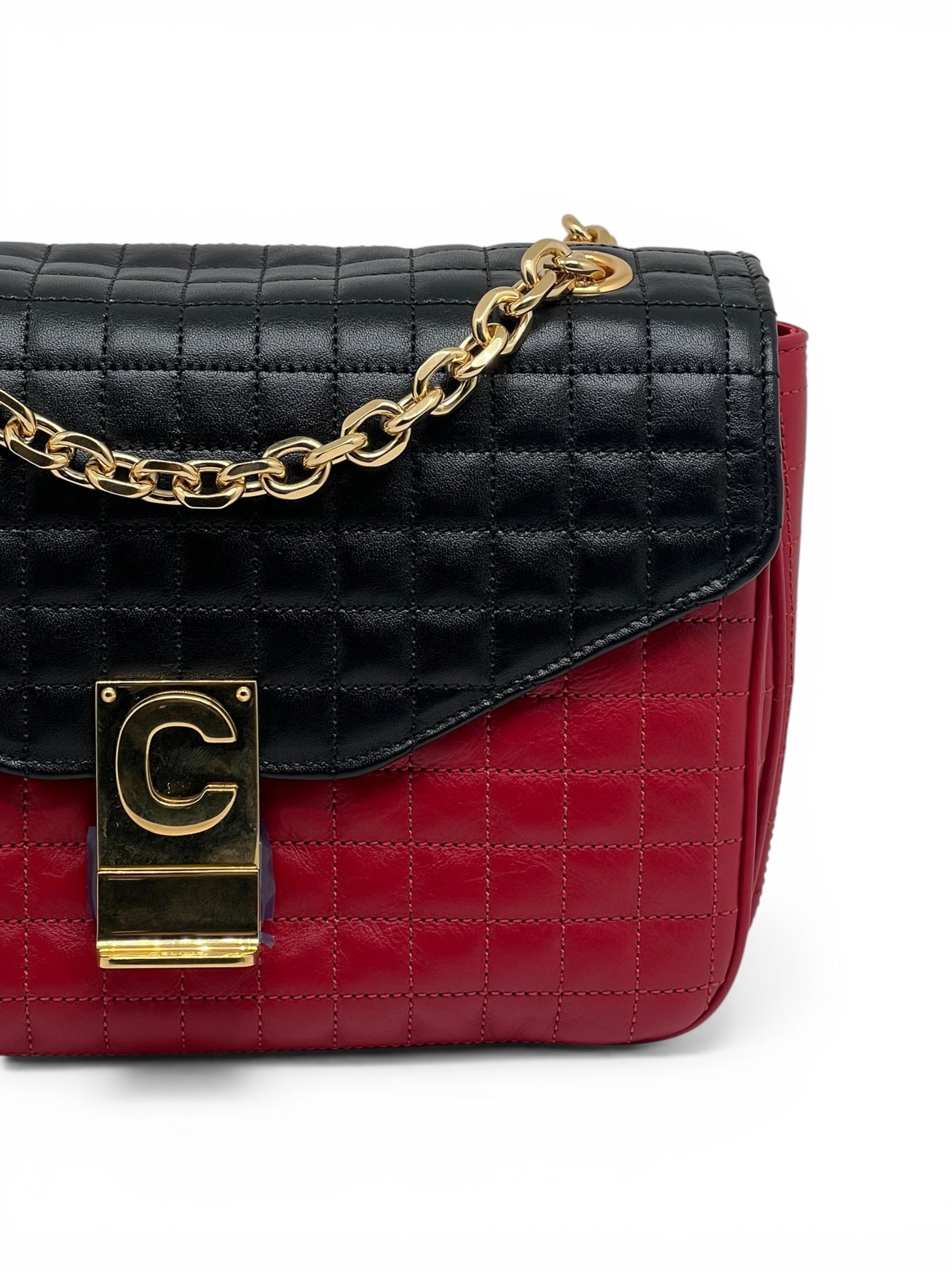 Céline - Two-tone red and black C bag