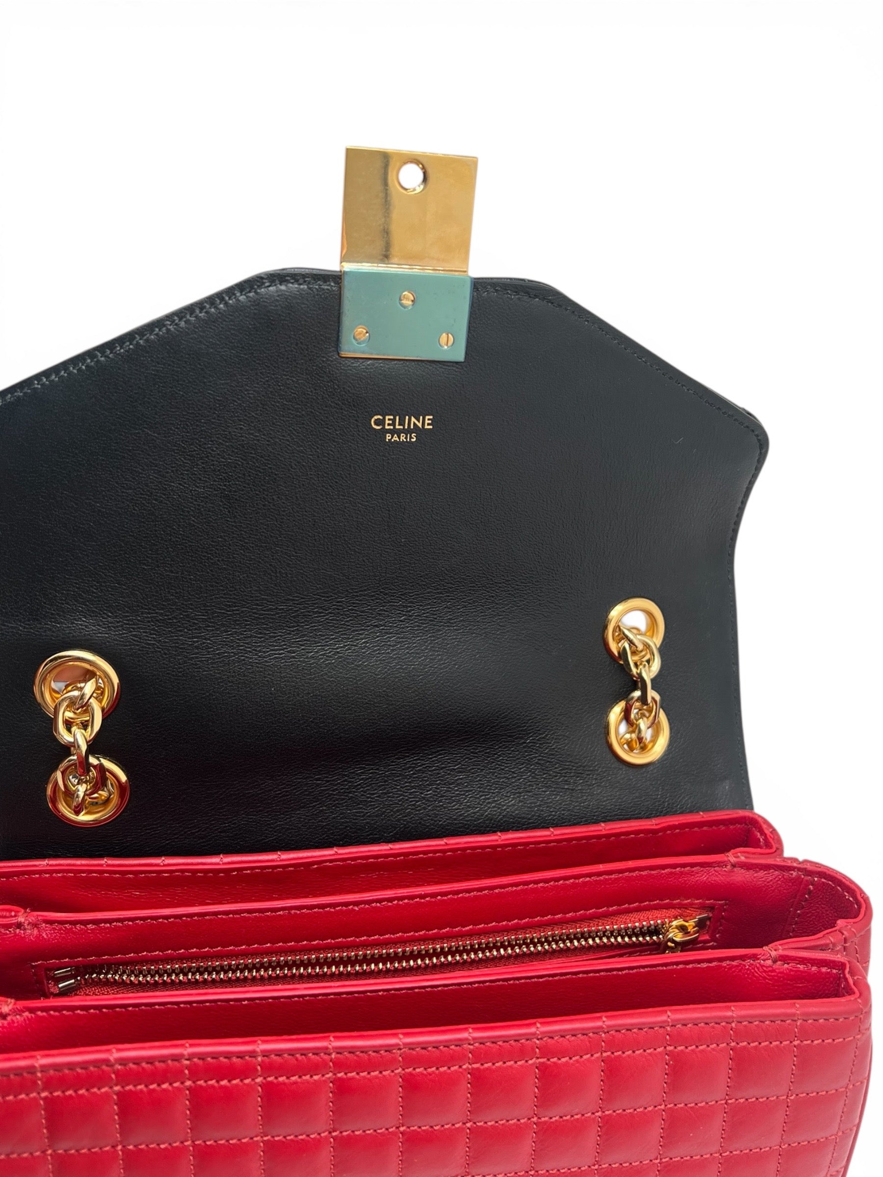 Céline - Two-tone red and black C bag