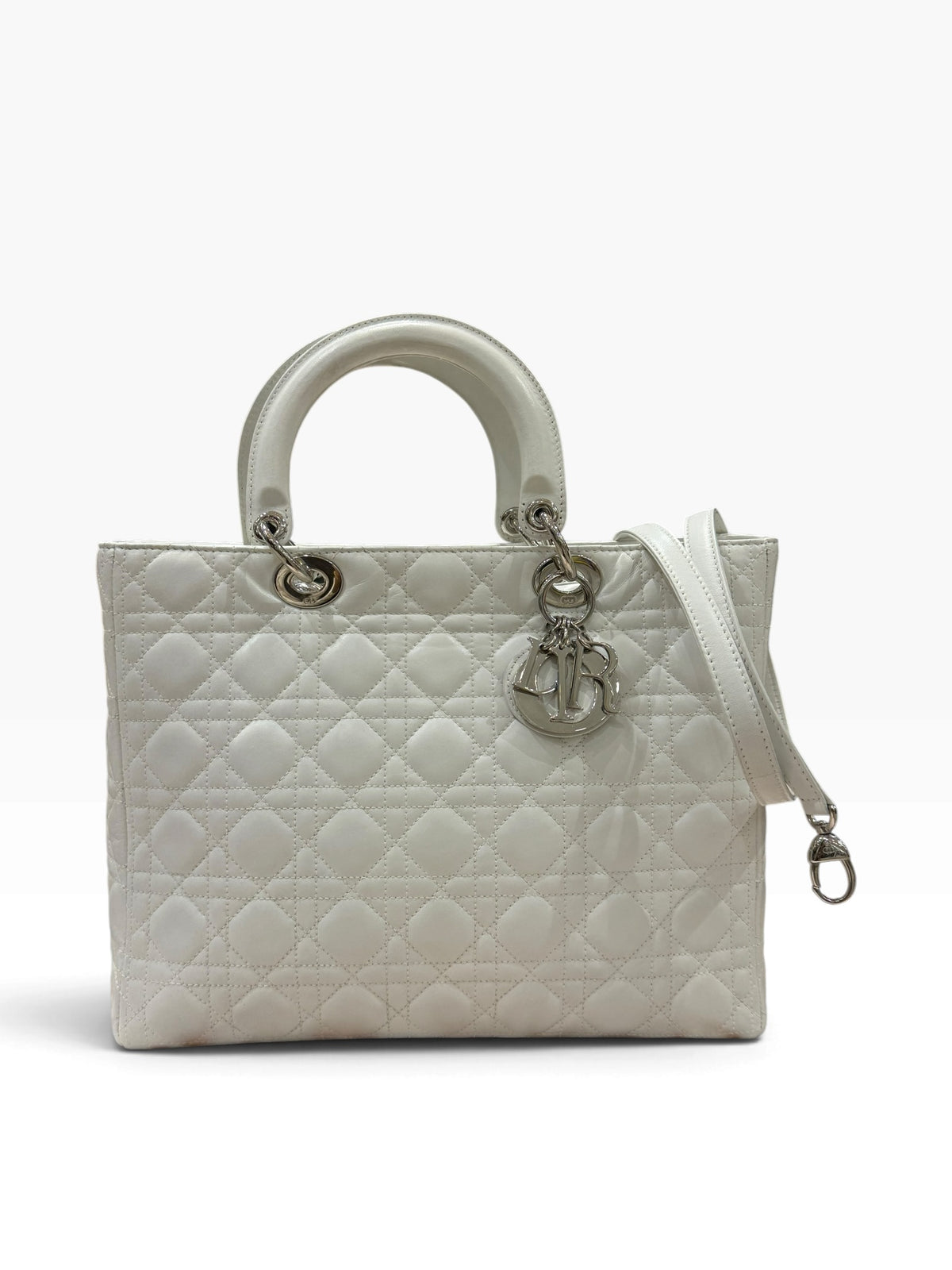 Dior - sac lady Dior cuir blanc vintage