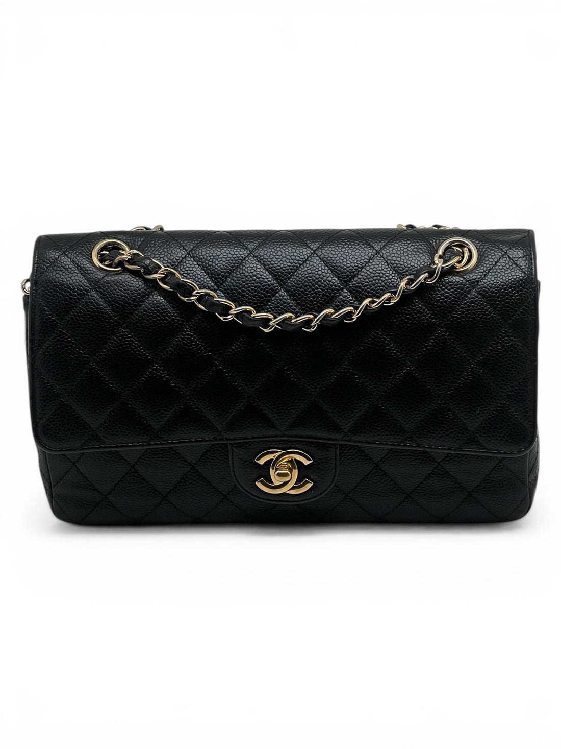 Chanel - Sac Timeless 25 11.12 double flap cuir grainé noir