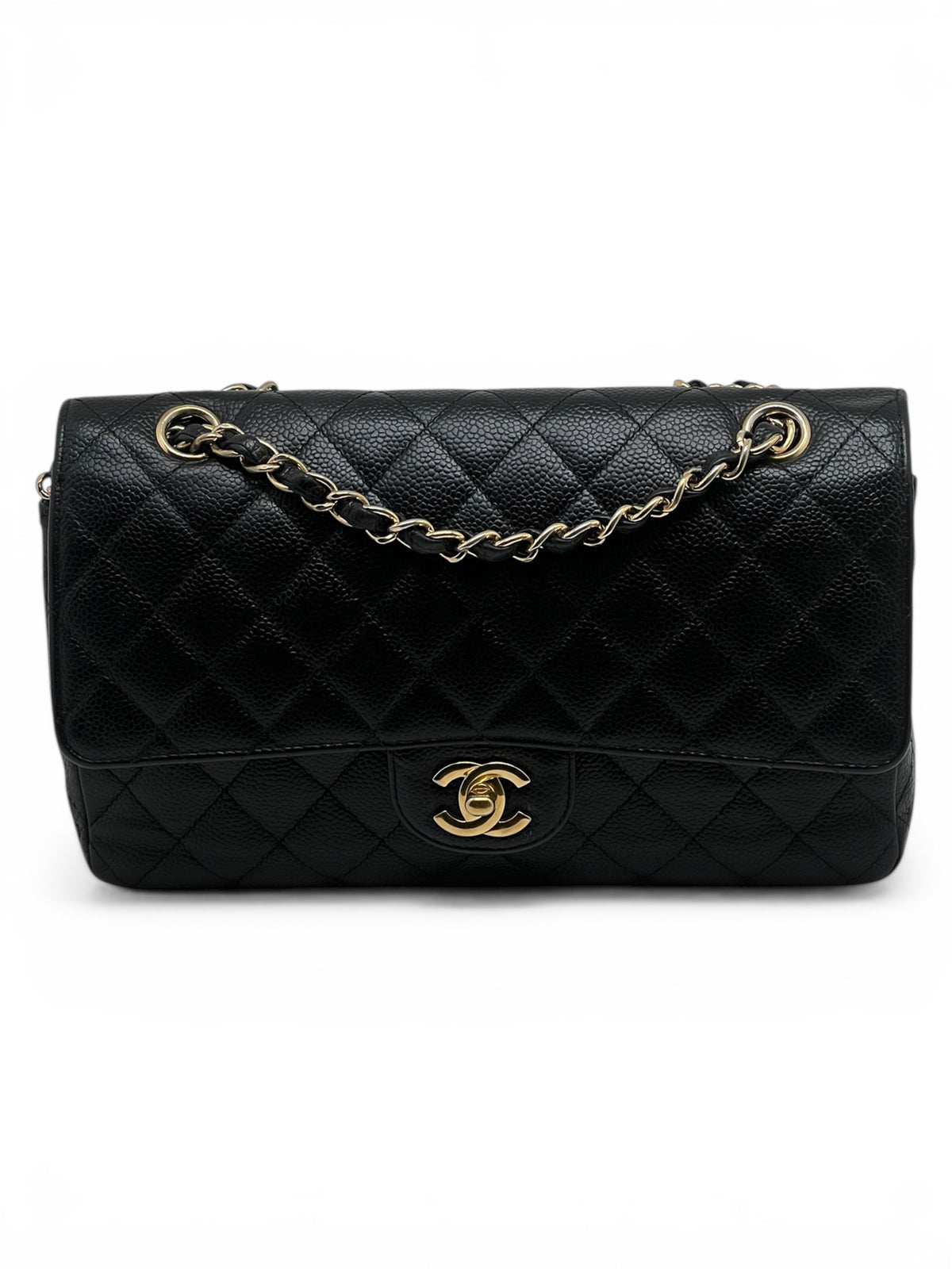 Chanel - Sac Timeless 25 11.12 double flap cuir grainé noir
