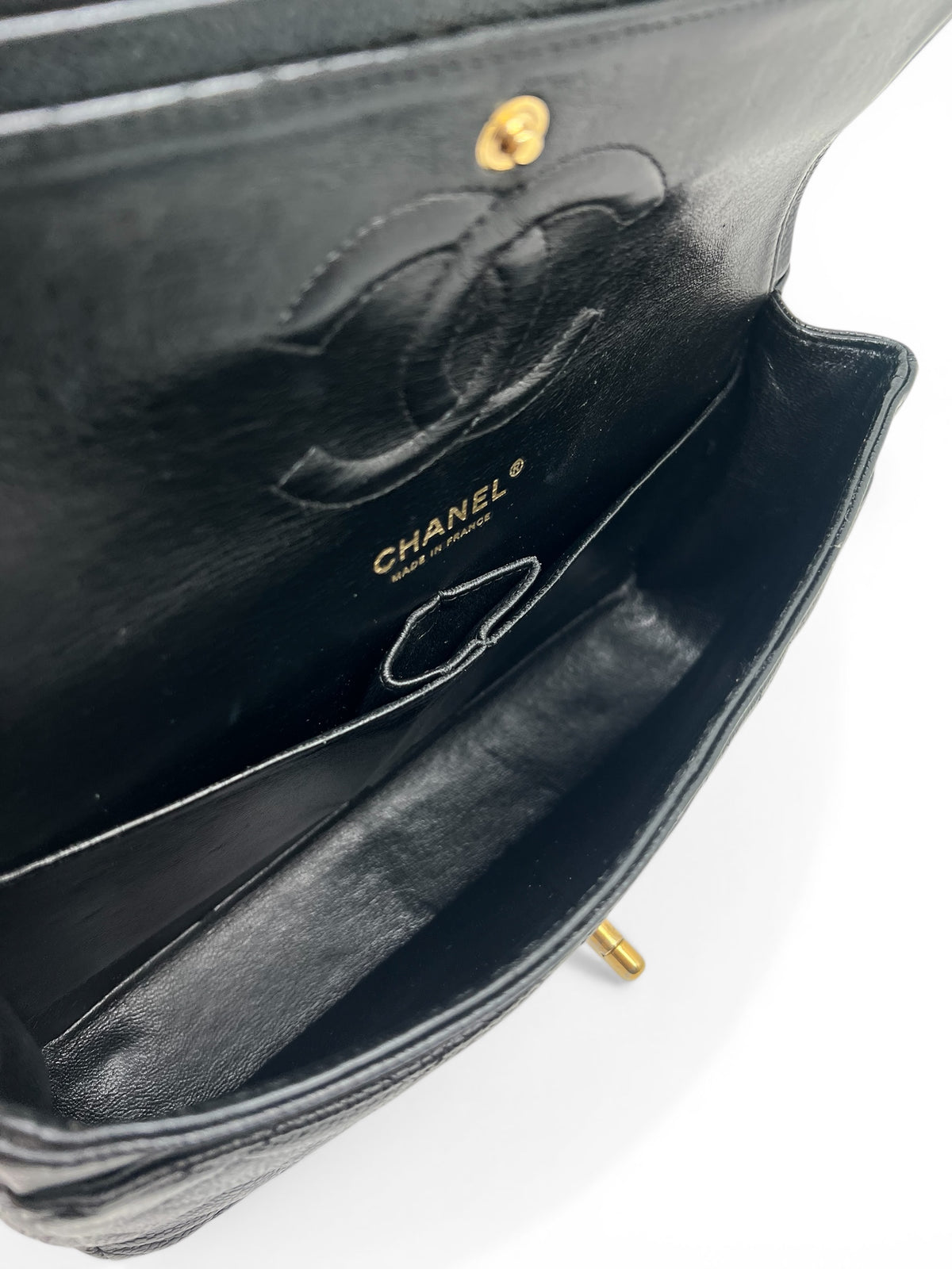 Chanel - Sac Timeless 25 11.12 double flap cuir grainé noir