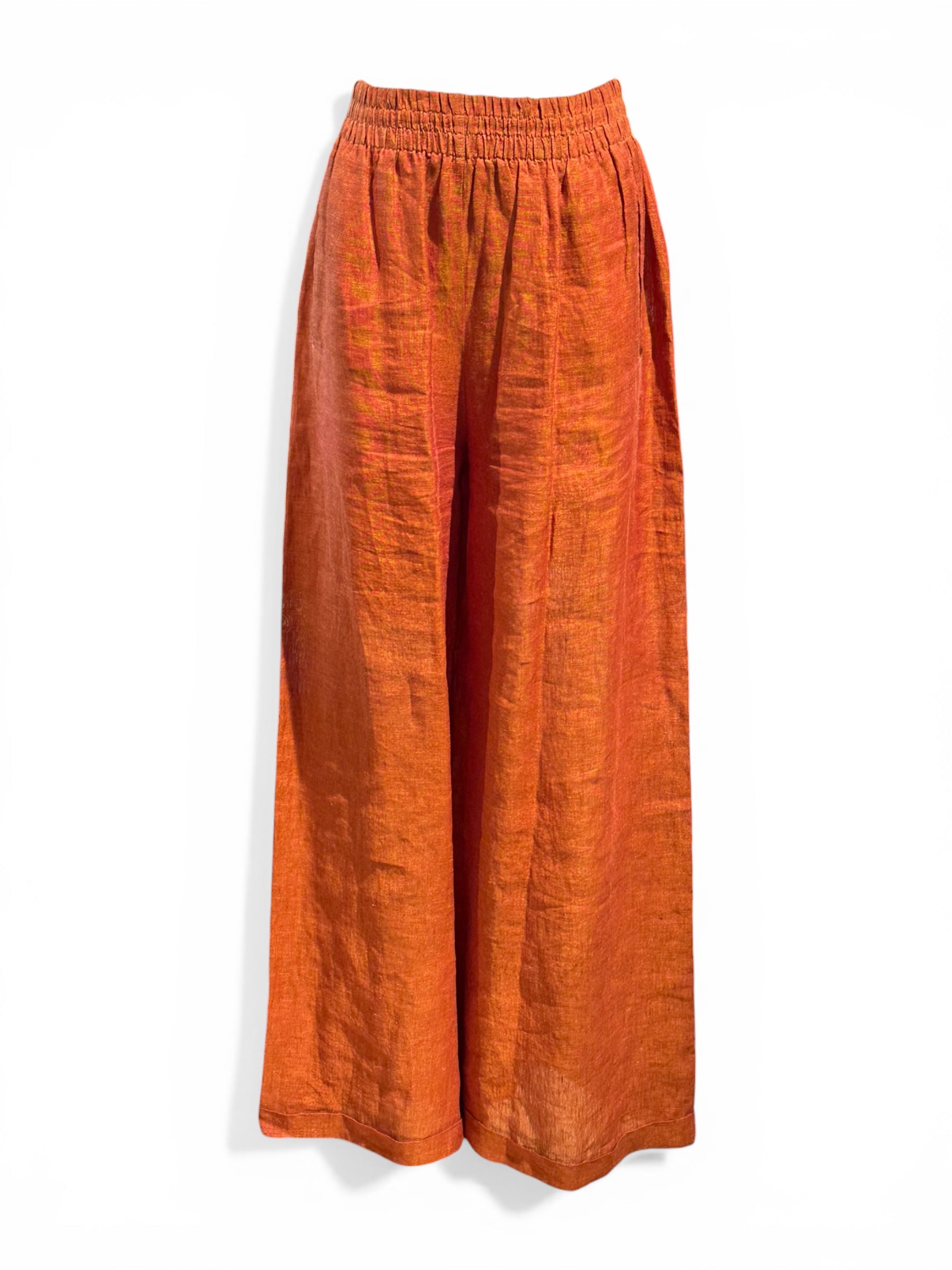 Saint Laurent Pantalon en Lin Terracota T38 | Les Folies d’Eugénie