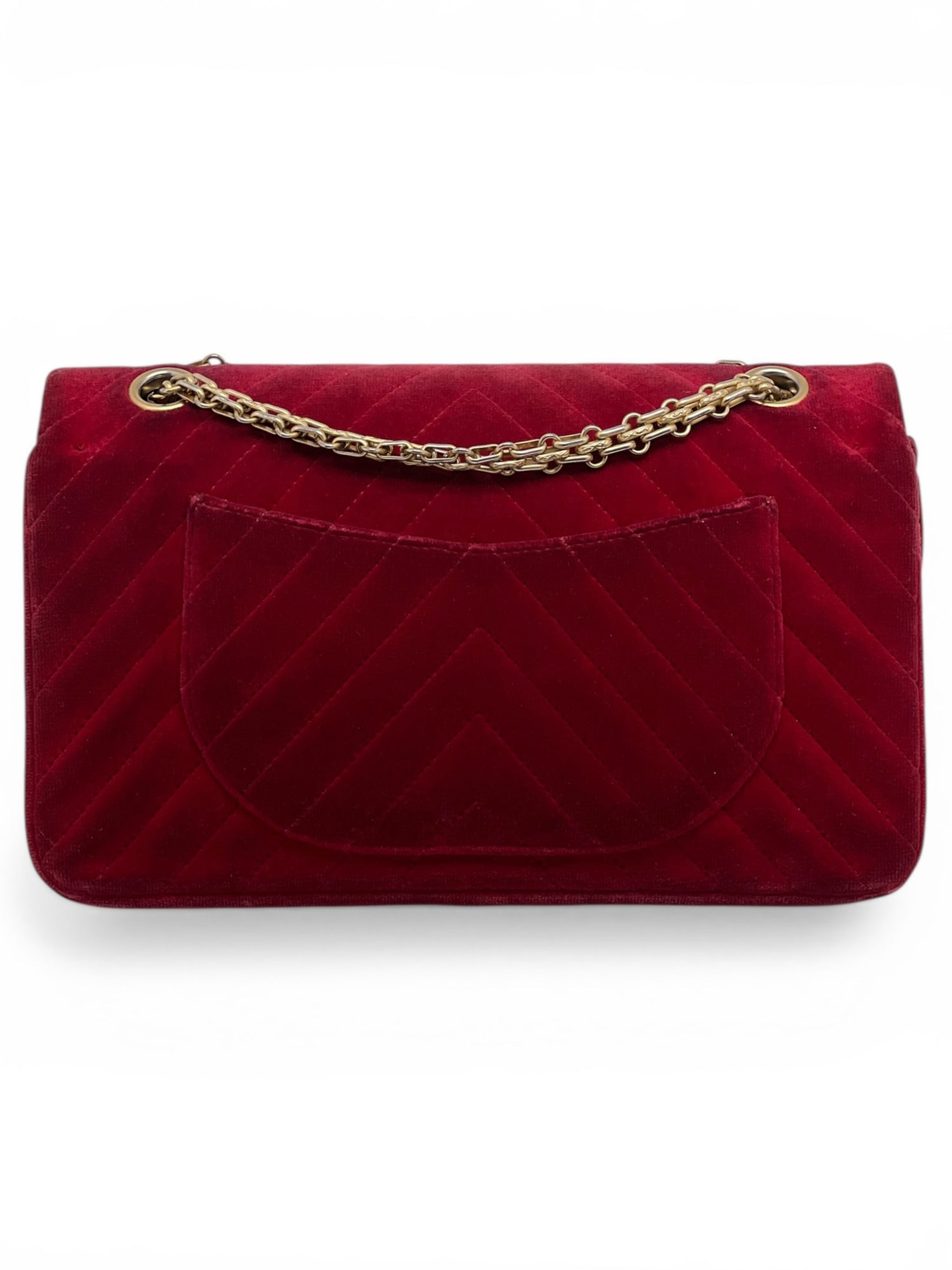 Sac Chanel 2.55 25 en Velours Rouge | Les Folies d’Eugénie