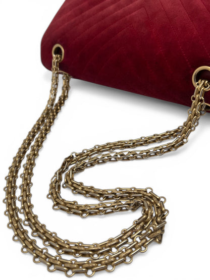 Sac Chanel 2.55 25 en Velours Rouge | Les Folies d’Eugénie