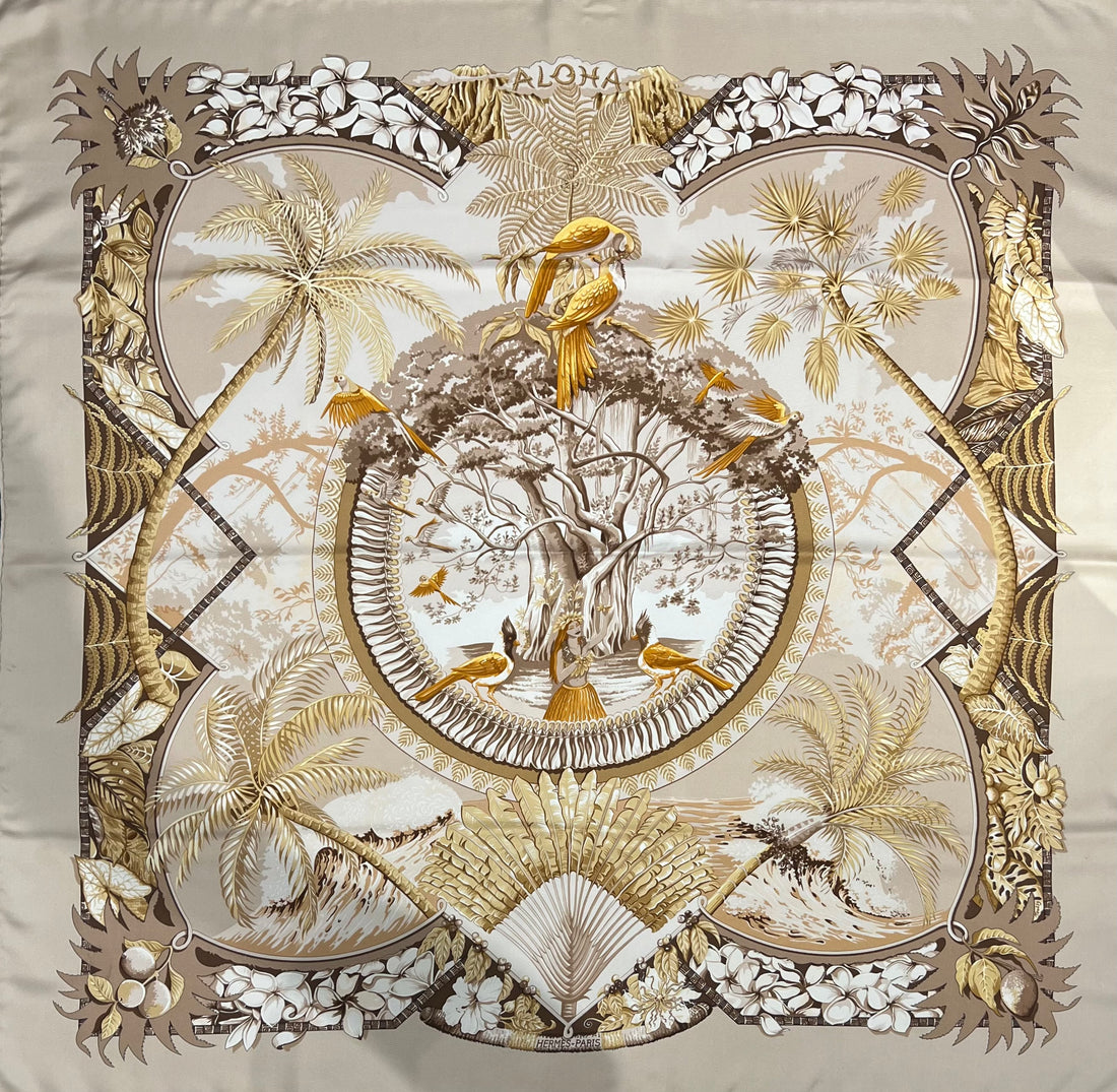 Hermès Carré de Soie 90 Aloha | Les Folies d’Eugénie