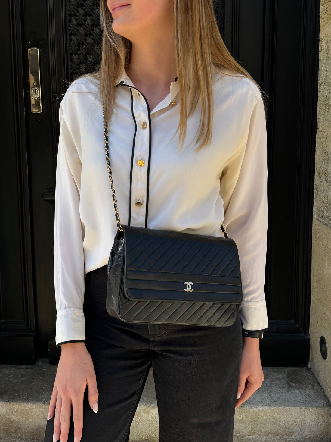 Chanel - Sac à rabat style chevron