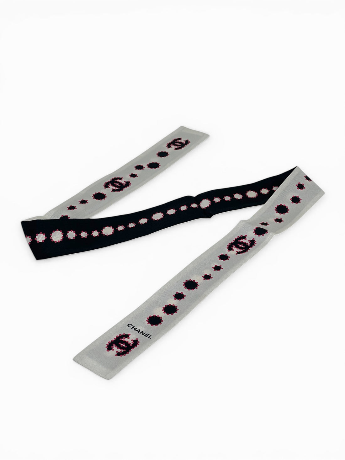 Chanel - Slim en soie beige et noir