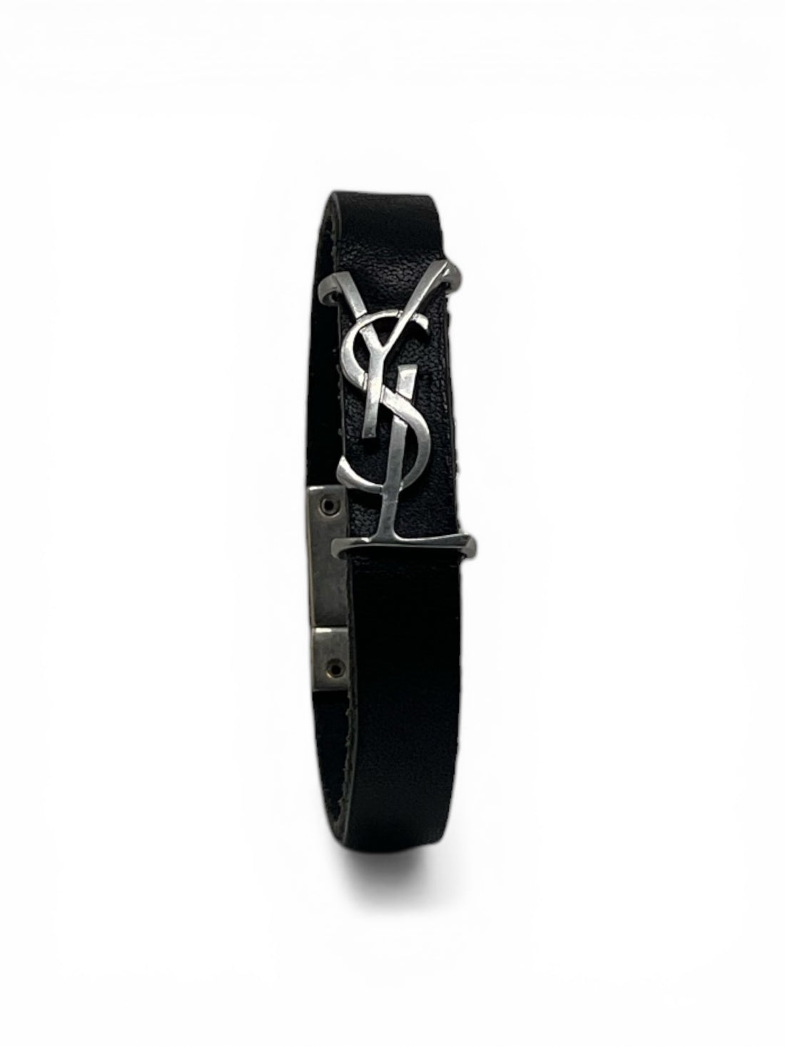 Saint Laurent - Bracelet noir en cuir Opium