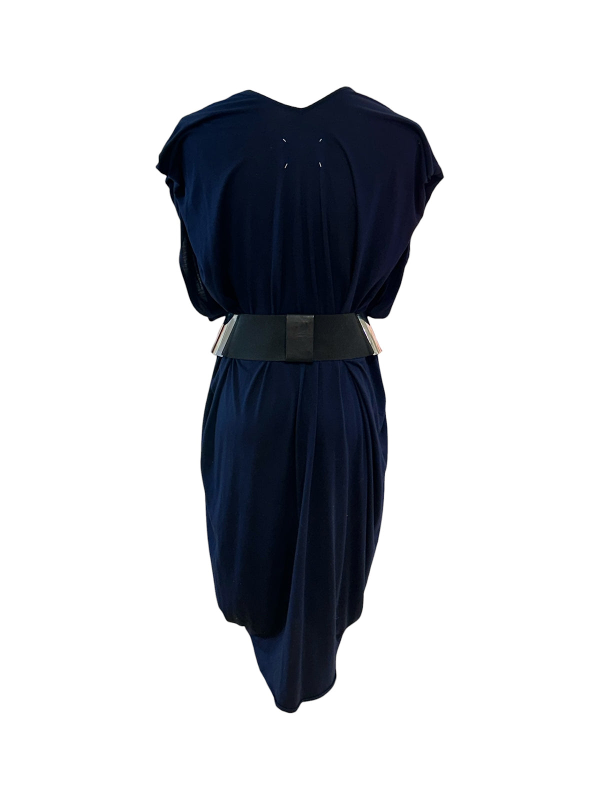 Maison Margiela - Navy blue dress with metal belt T36