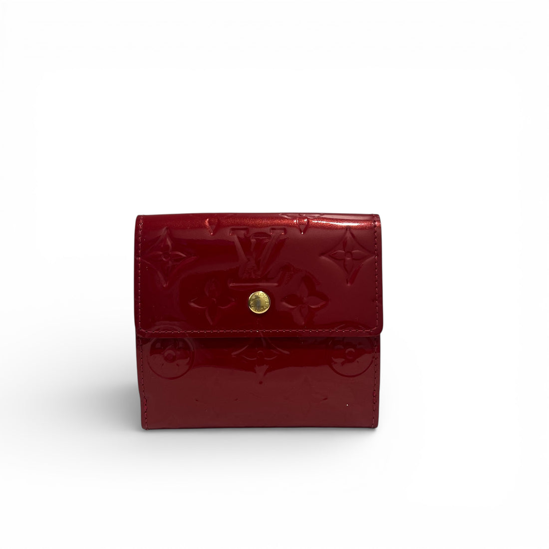 Louis Vuitton - Porte monnaie en cuir vernis rouge