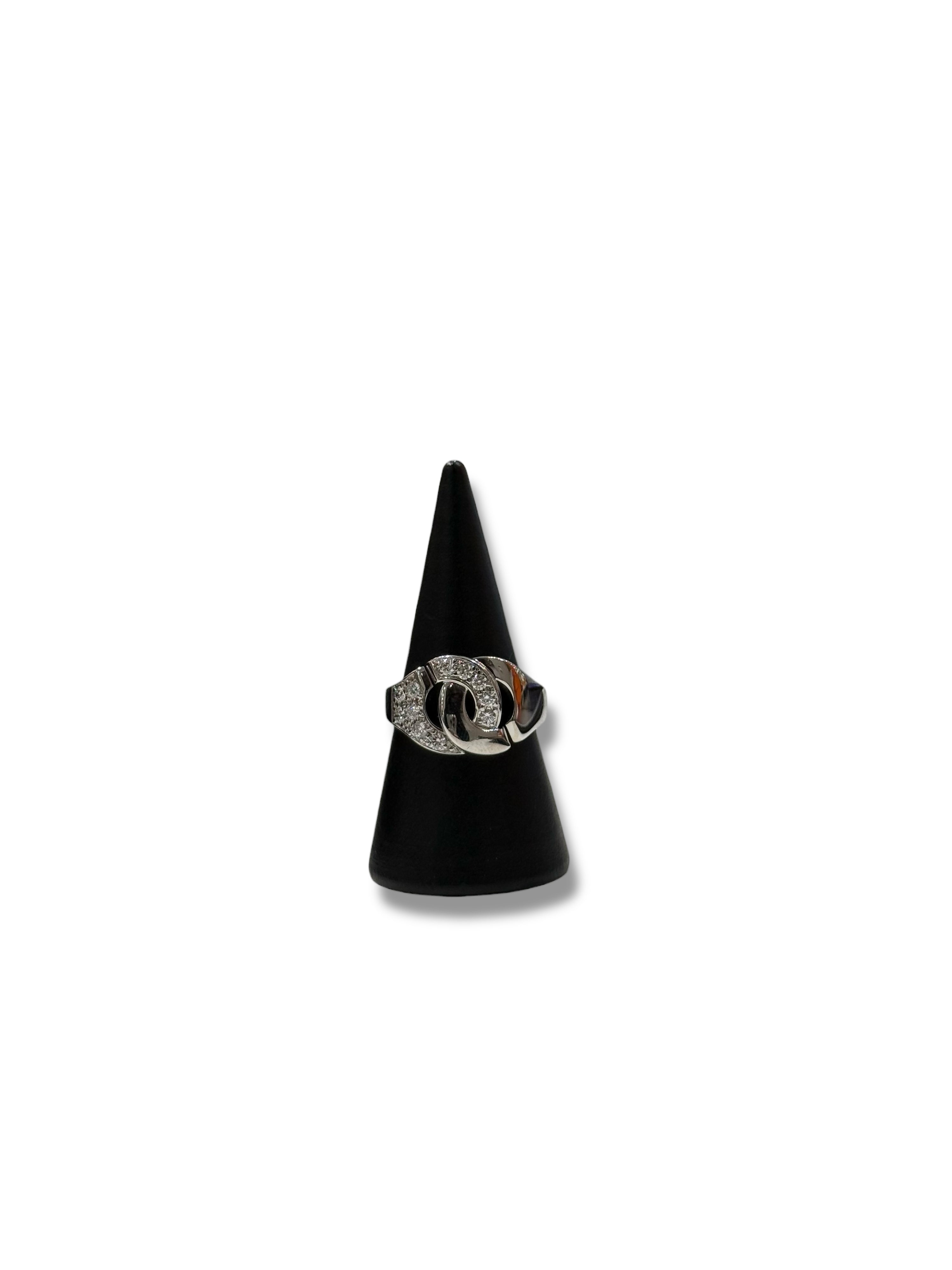 Dinh Van - Bague Menottes R10 T53 or blanc et diamants
