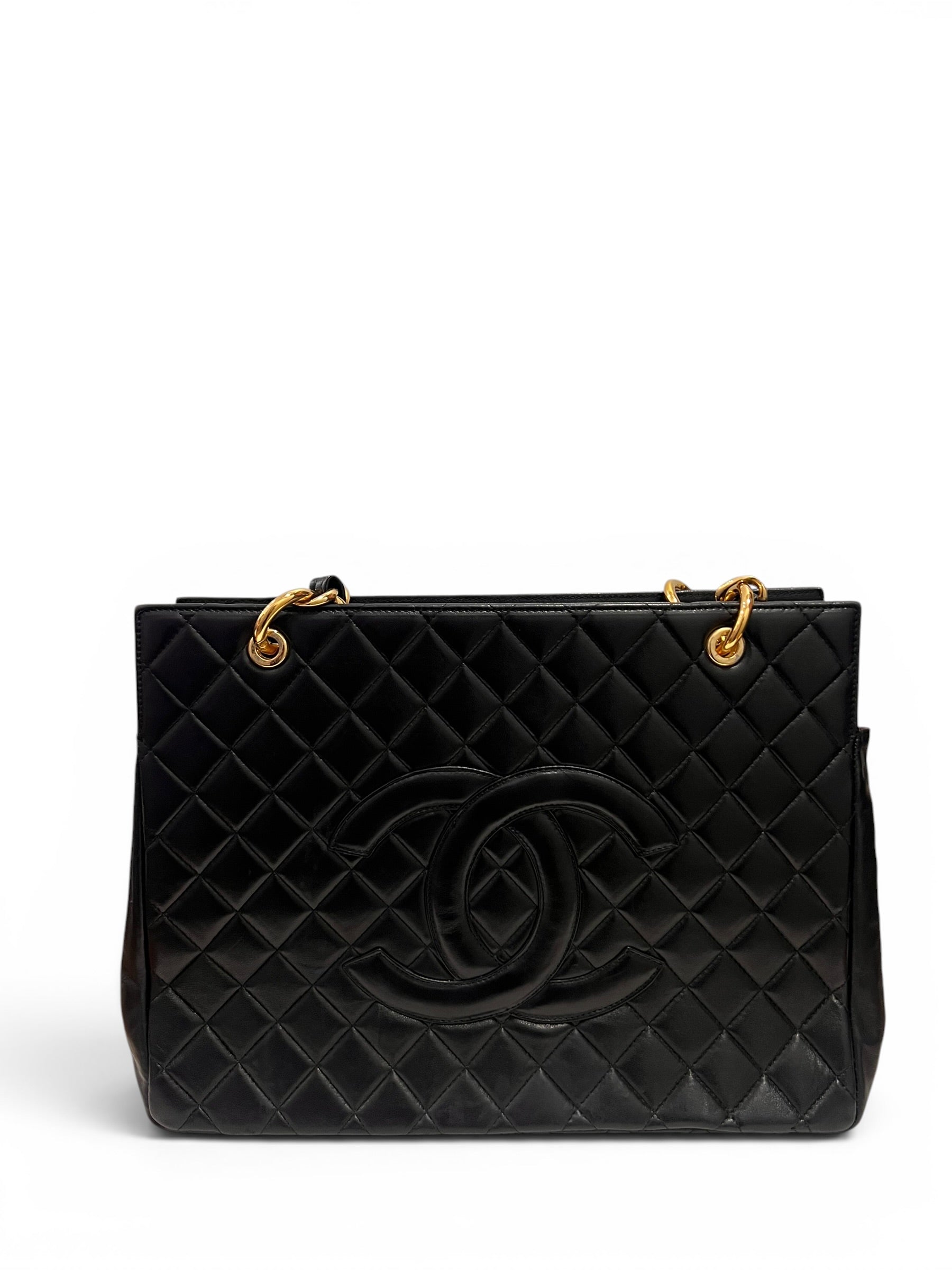 Chanel - Sac Cabas « Shopping » en cuir noir