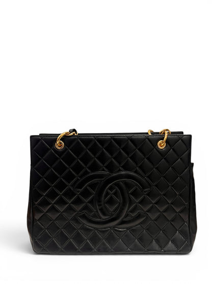 Chanel - Sac Cabas « Shopping » en cuir noir