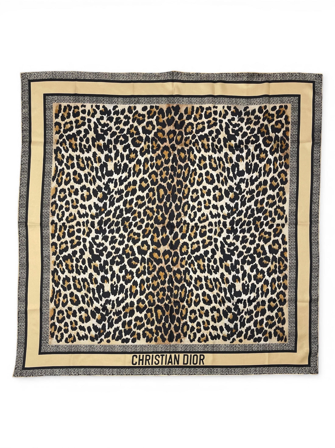 Christian Dior - Carré 90 motif léopard doré