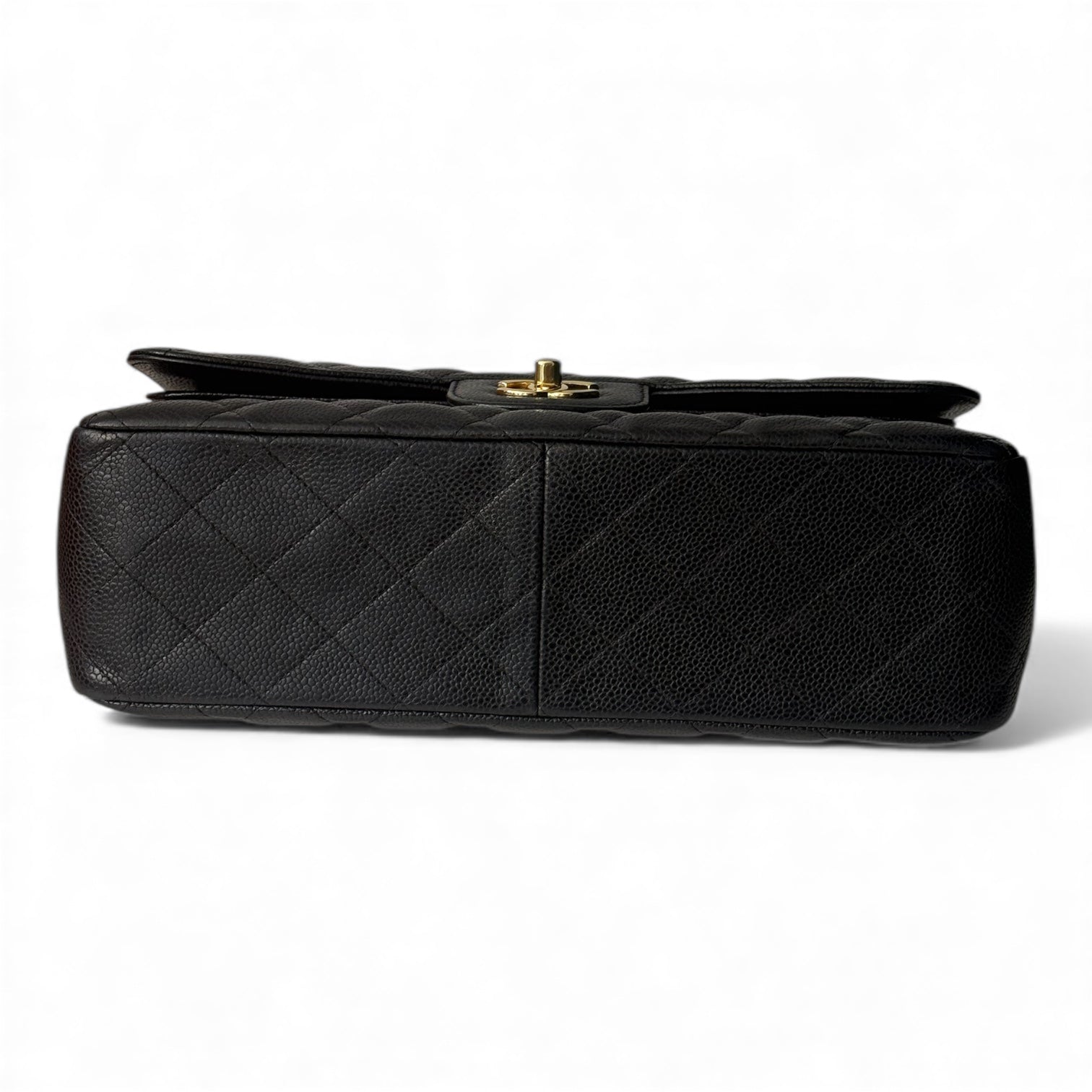 Chanel - Sac Jumbo cuir caviar noir et doré