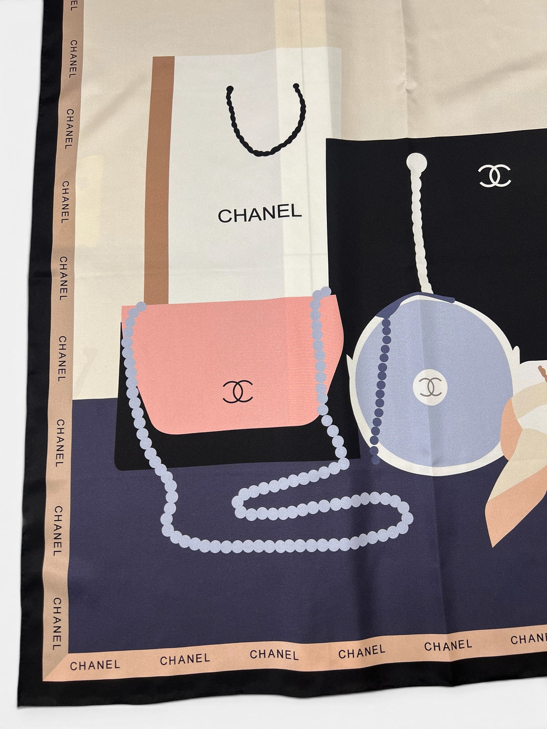 Chanel - Carré 90 multicolore avec imprimé sacs