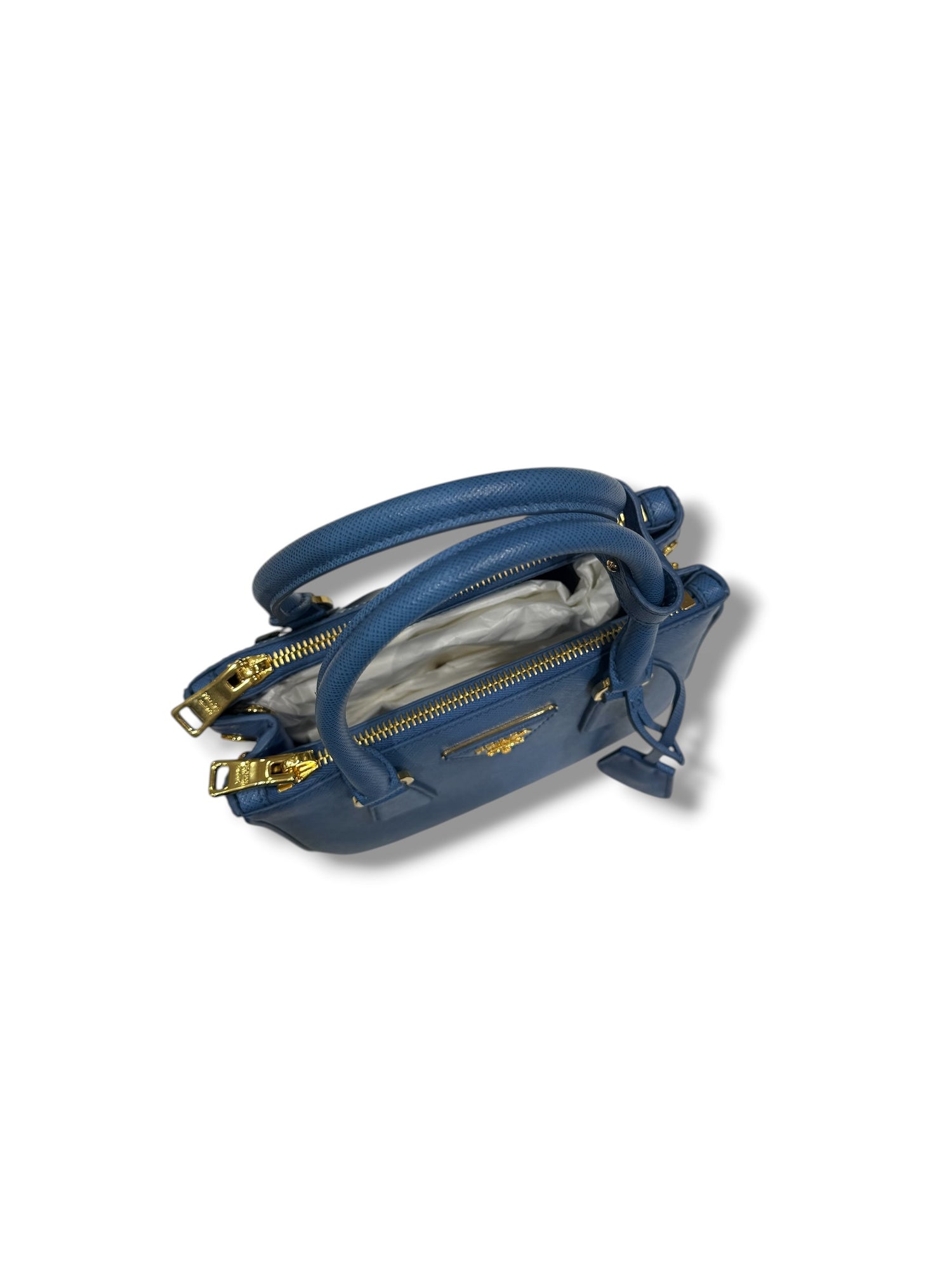 Prada - Sac Galleria mini Bleu