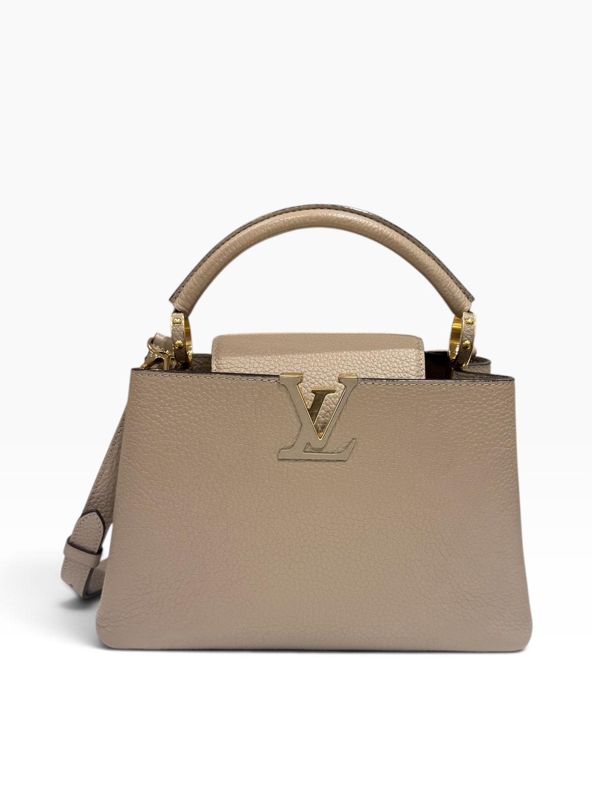 Louis Vuitton - Sac Capucines BB cuir galet