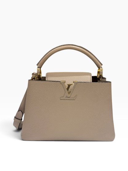 Louis Vuitton - Sac Capucines BB cuir galet