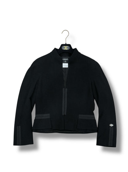 Chanel - Veste Laine Et Soie Noire T40 | Les Folies d&