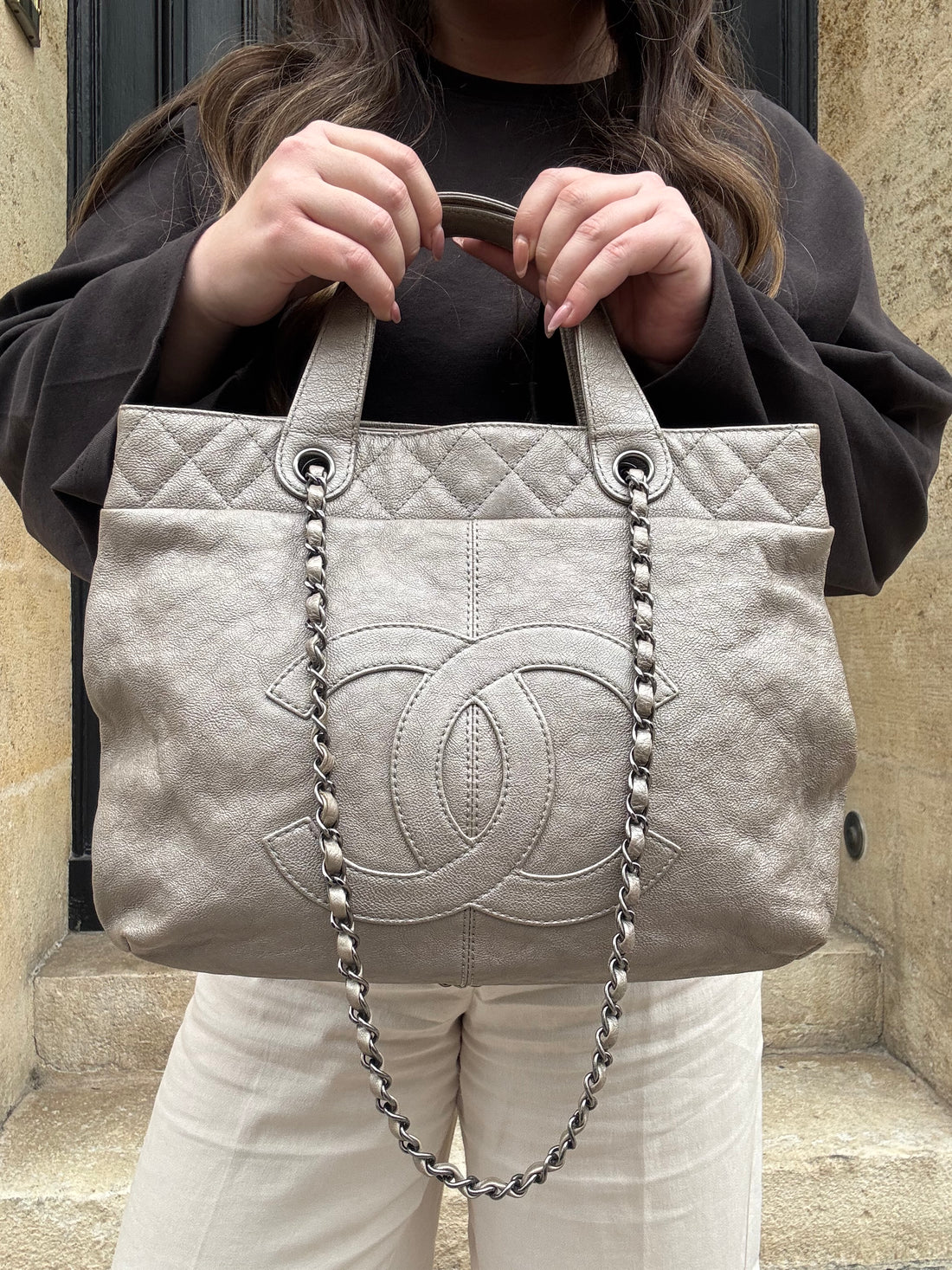 Chanel – Trianon-Tasche, Irisierendes Grau