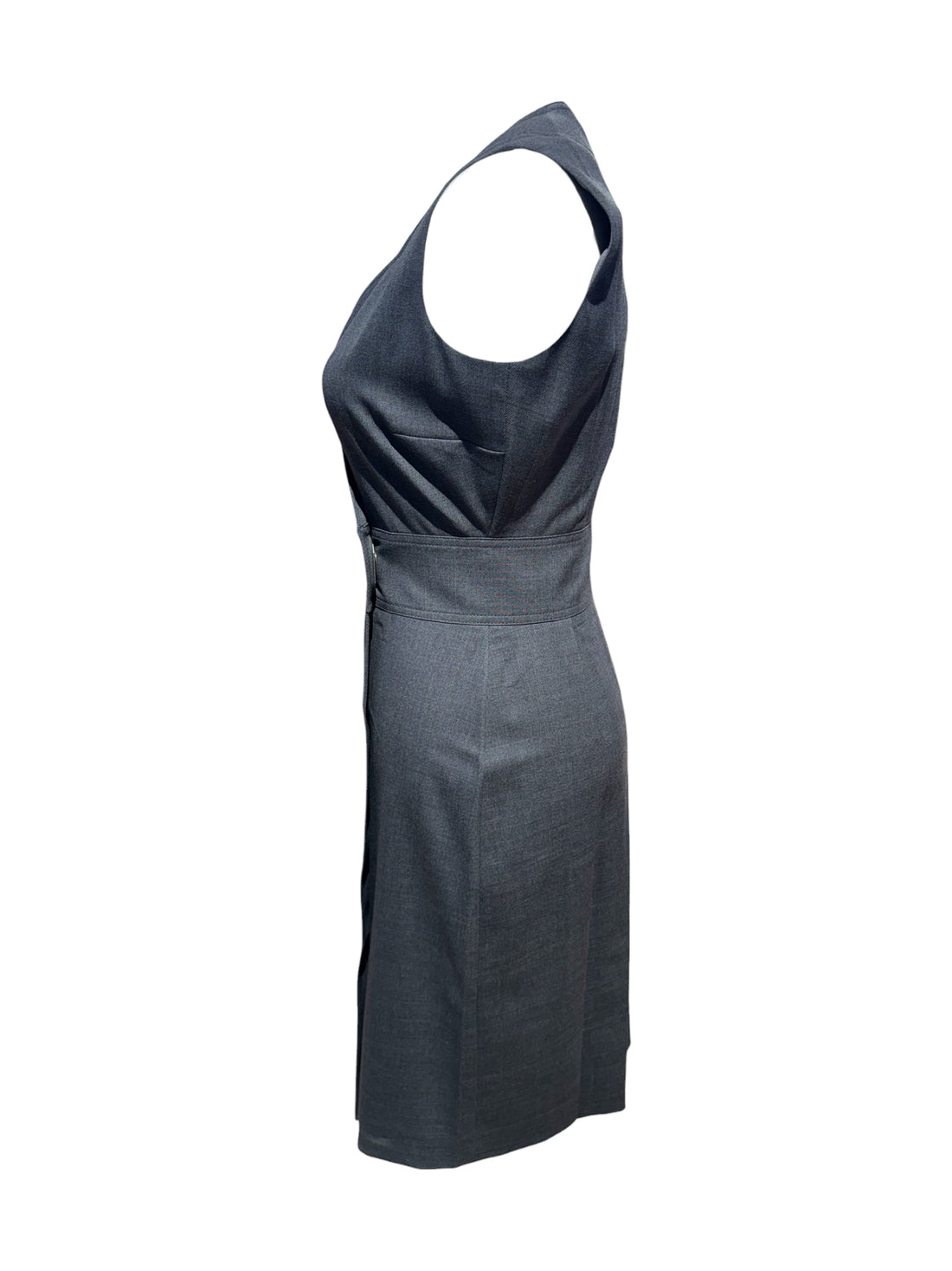 Gucci – Graues Kleid mit Wickelkragen T36