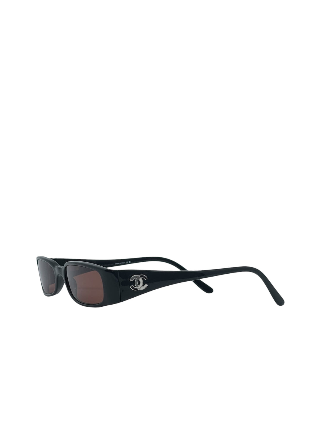 Chanel – Rechteckige Sonnenbrille mit braunen Gläsern