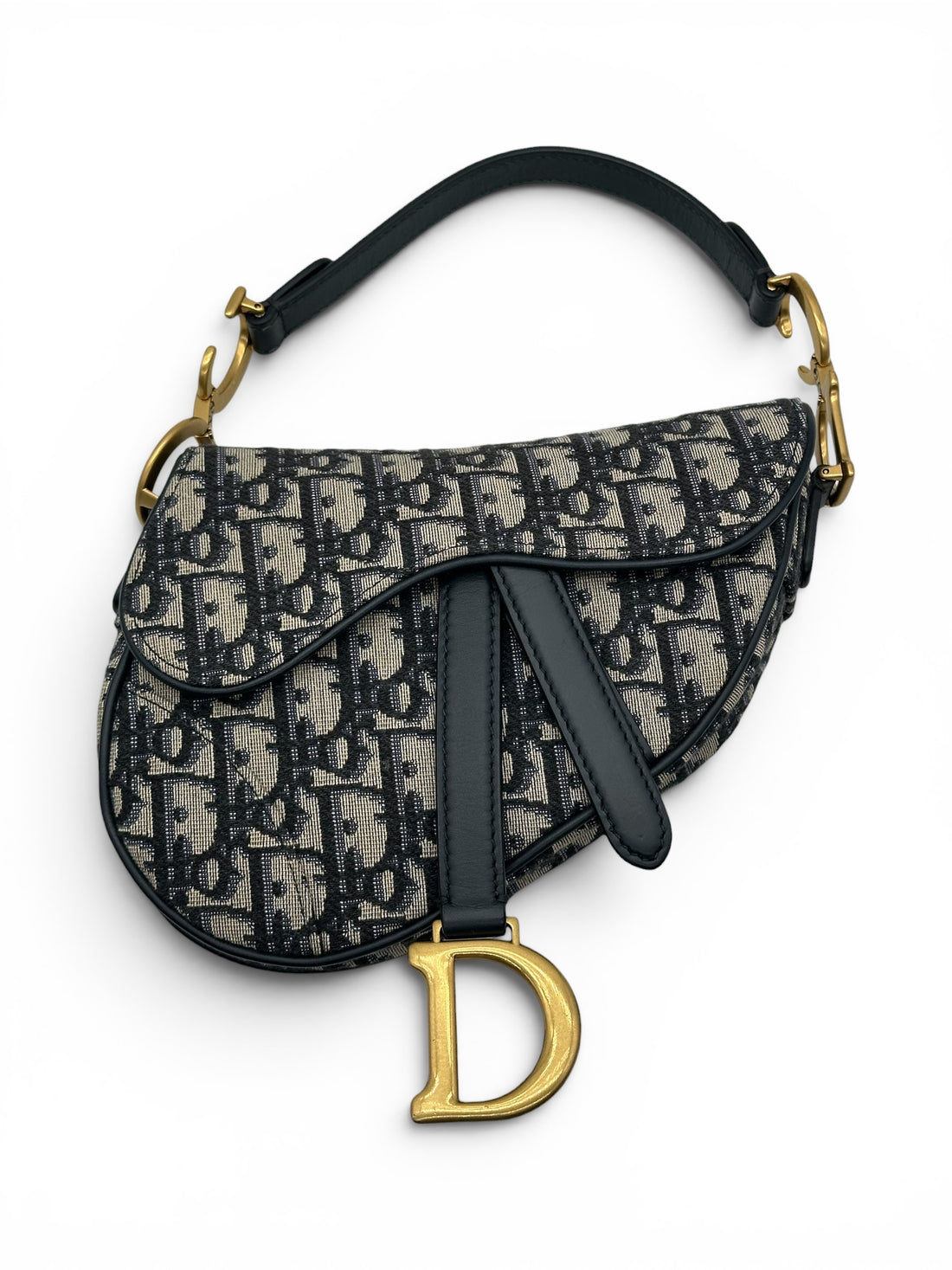 Christian Dior - Sac Mini Saddle en toile bleu
