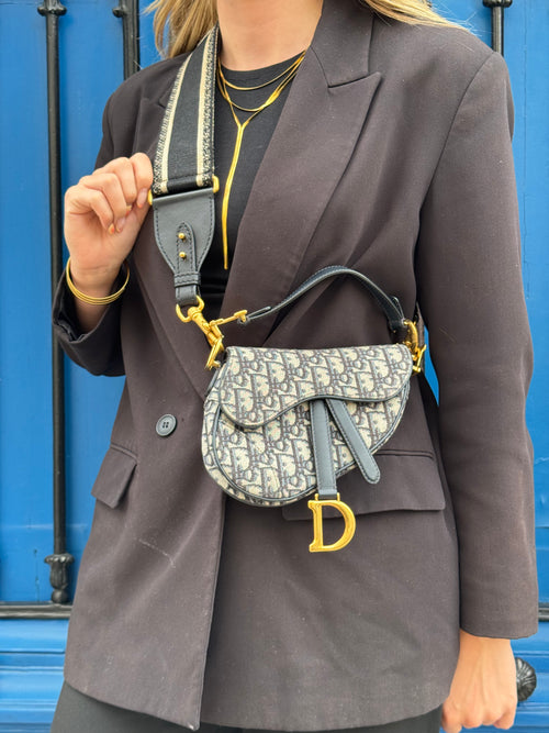 Christian Dior - Sac Saddle Small à bandoulière en toile