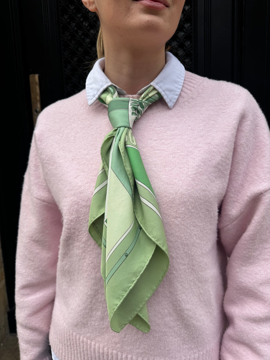 Hermès - 90 사이즈 카레 « Sextants » 그린