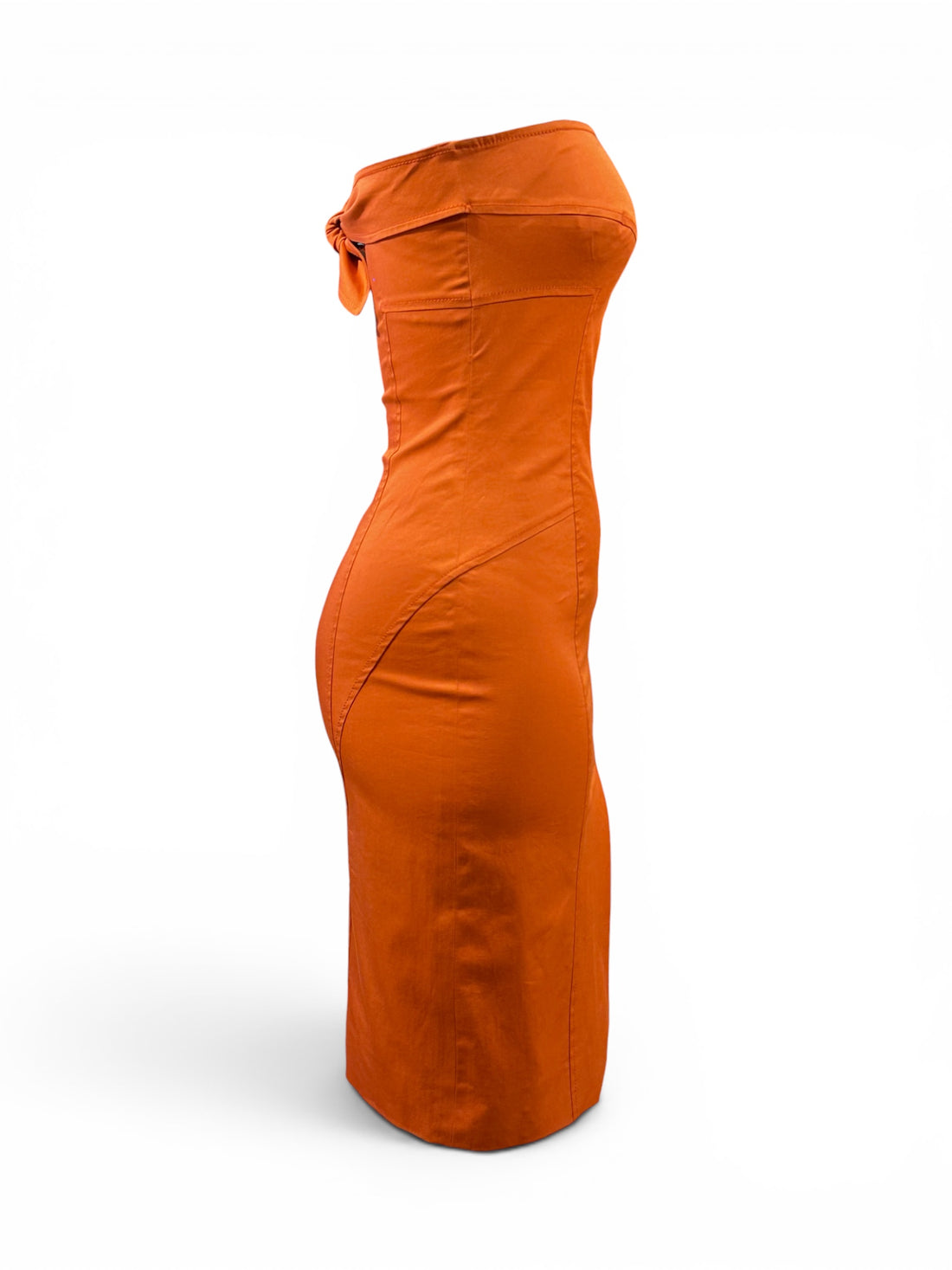 Orangefarbenes Bustierkleid, Größe 34