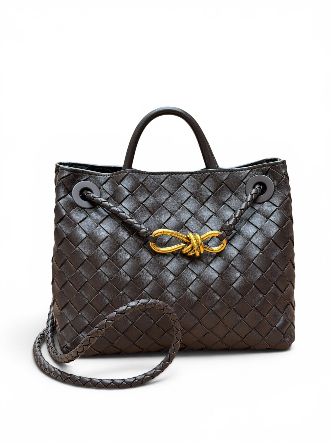 Bottega Veneta – Andiamo-Tasche PM in Schokoladenbraun