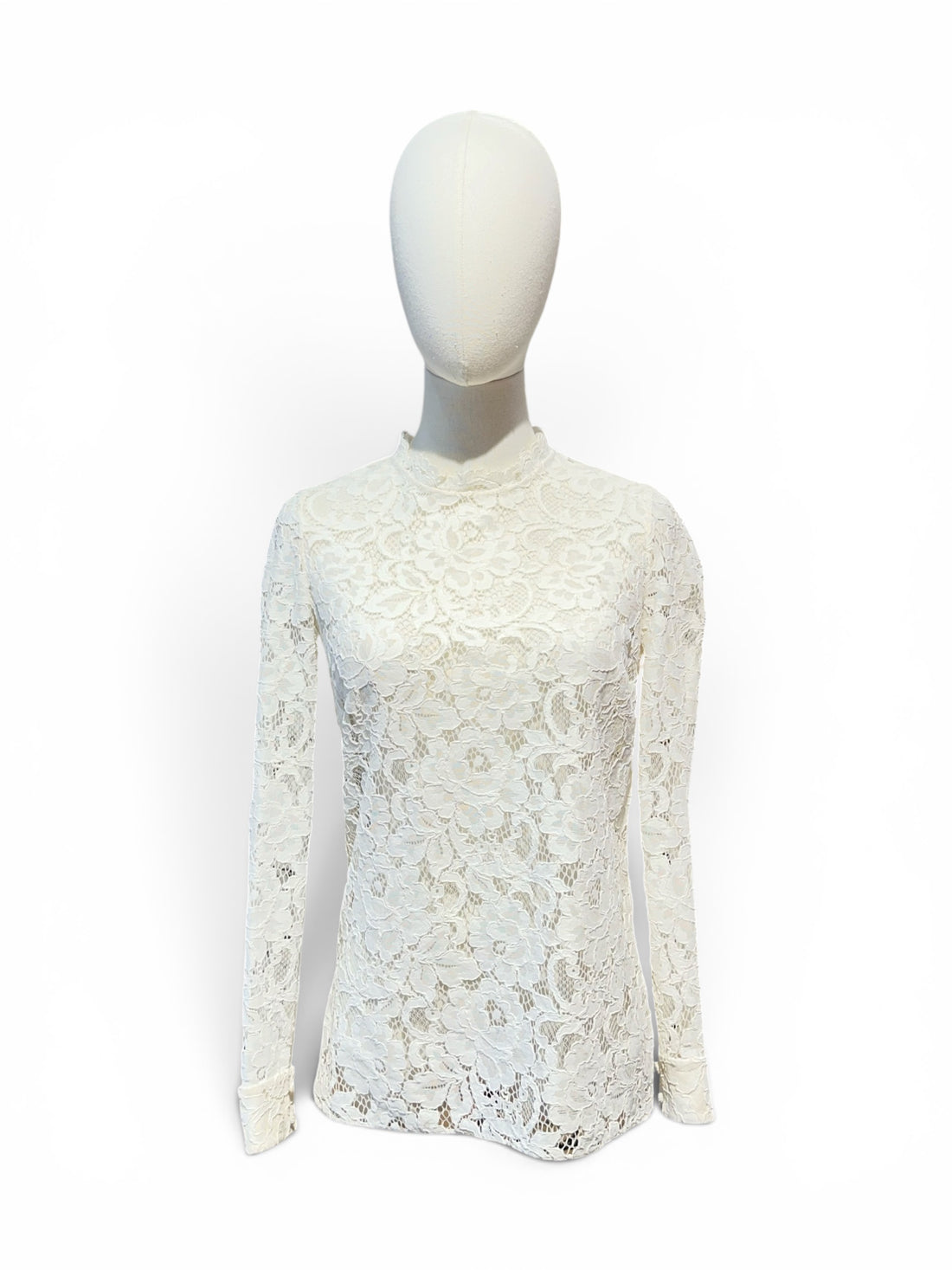 Saint Laurent – weißes Spitzentop T36