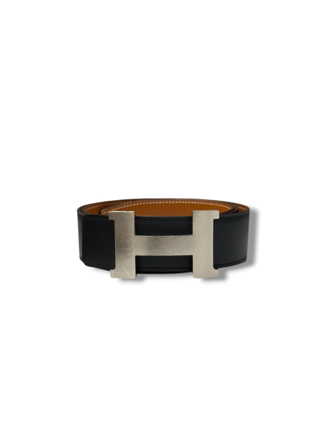 Hermès - Ceinture H Constance maxi Noir réversible Gold T100